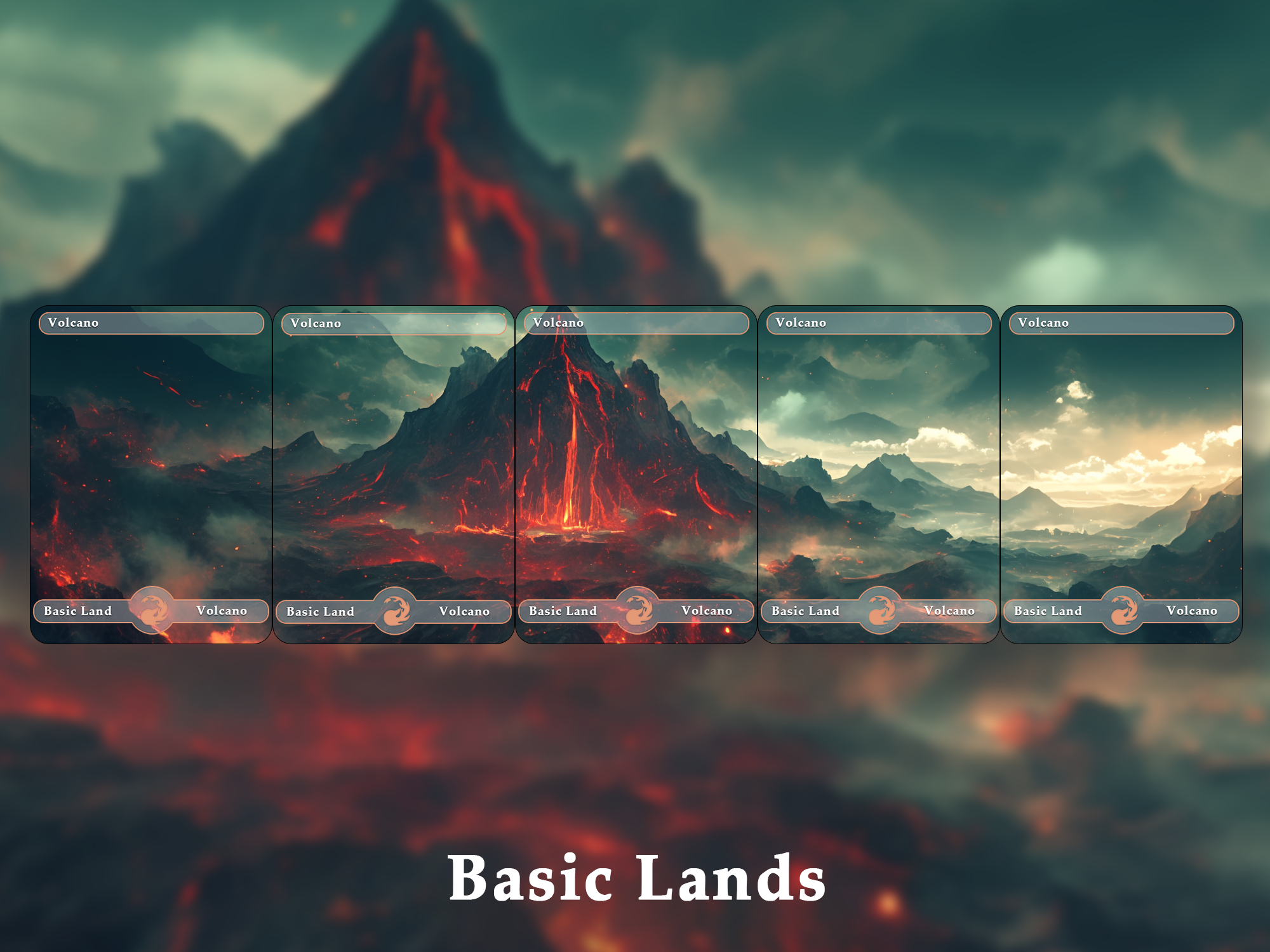 10 Basic Land-Volcano 10 MTG proxy cards for EDH. Enhance your MTG Commander Deck