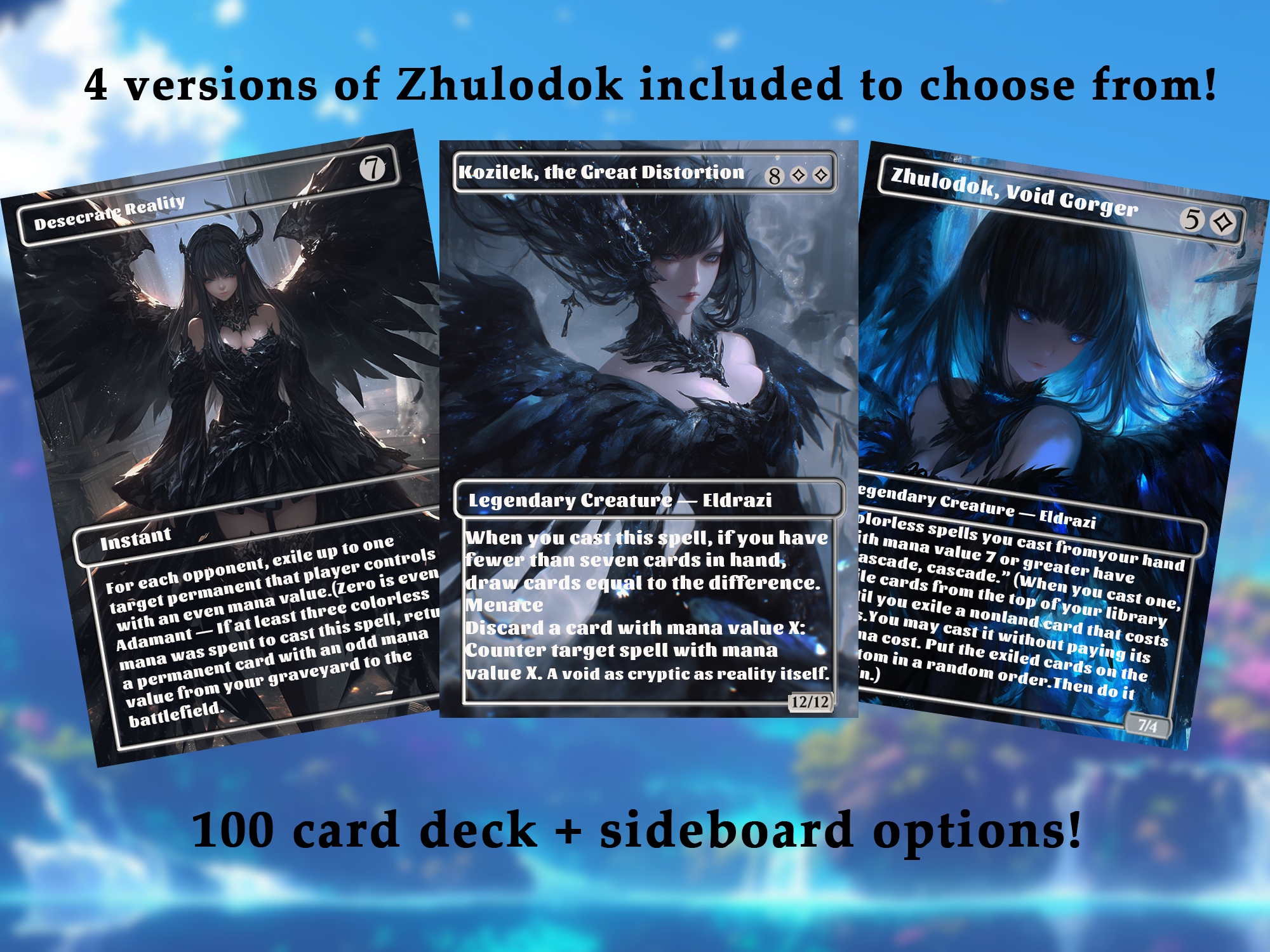 100+Zhulodok Eldrazi Anime Style Waifu Proxy Commander Deck Special Edition Custom MTG EDH Deck English High Quality Cards