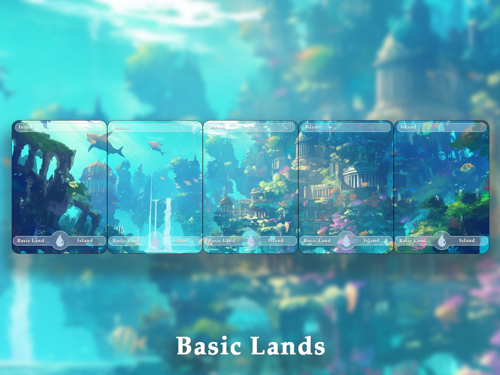 10 Basic Land-Island. 10 MTG proxy cards for EDH. Enhance your MTG Commander Deck
