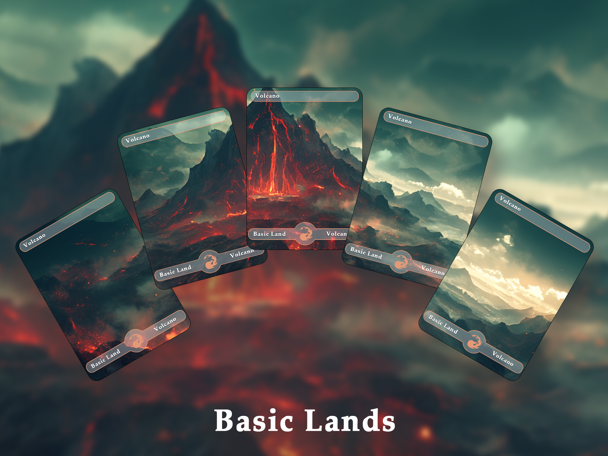 10 Basic Land-Volcano 10 MTG proxy cards for EDH. Enhance your MTG Commander Deck