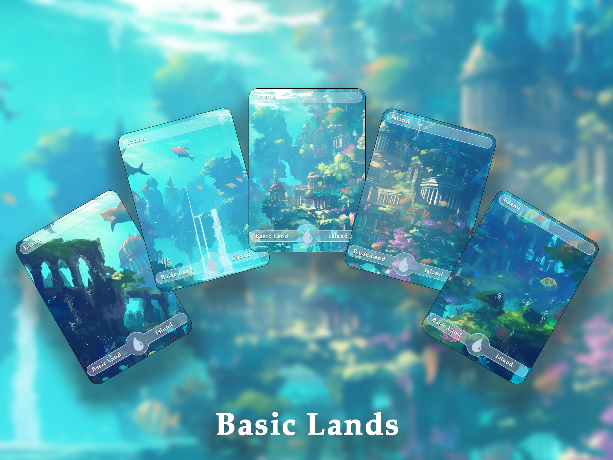 10 Basic Land-Island. 10 proxy cards for EDH. Enhance your Commander Deck