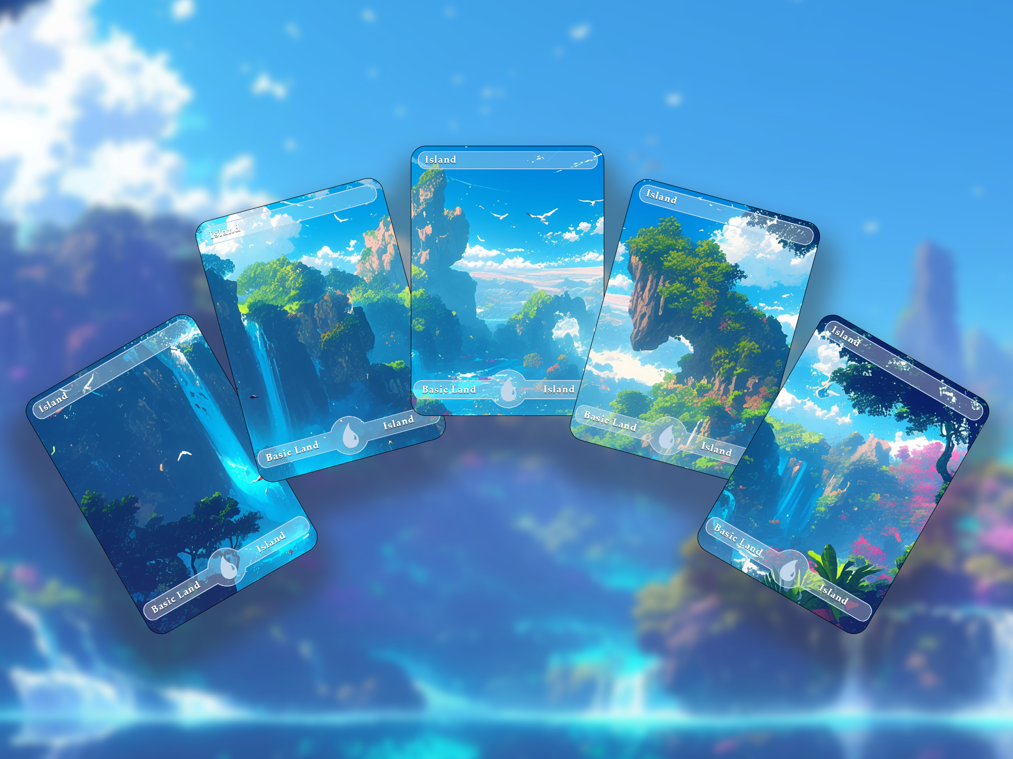 10 Basic Land-Island. 10 proxy cards for EDH. Enhance your Commander Deck