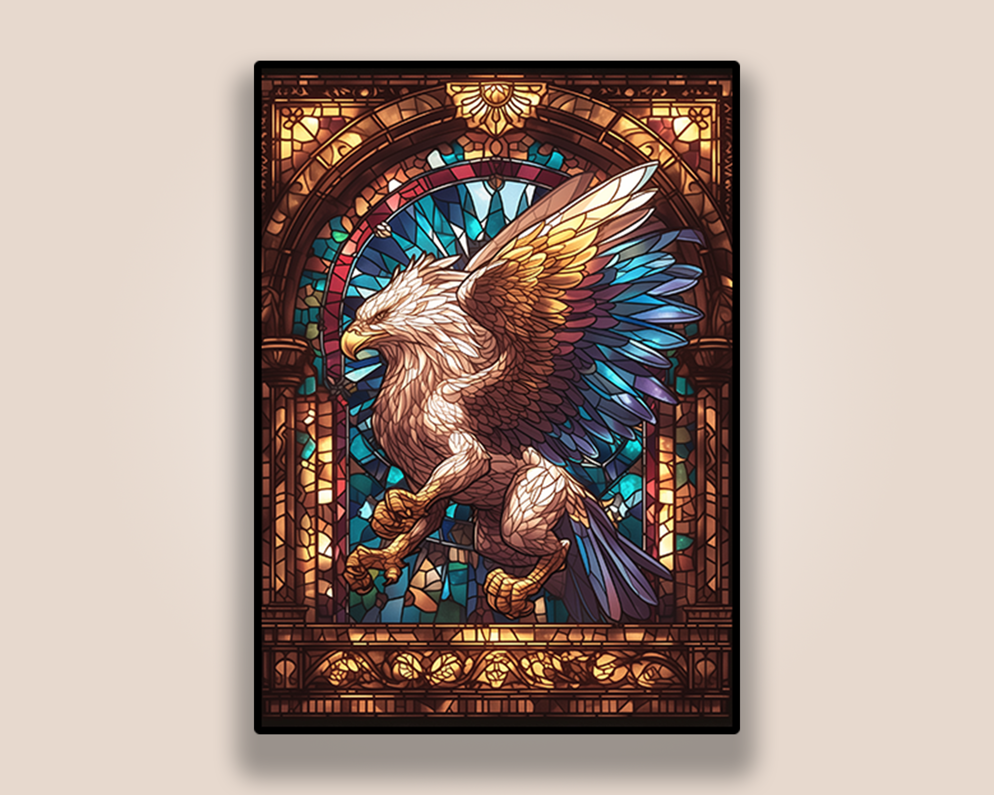 MtgSleeves: Stained Griffin 100 Top Quality Card Sleeves! Foil/Gloss Protected Your Cards, No Logos - RerollBase