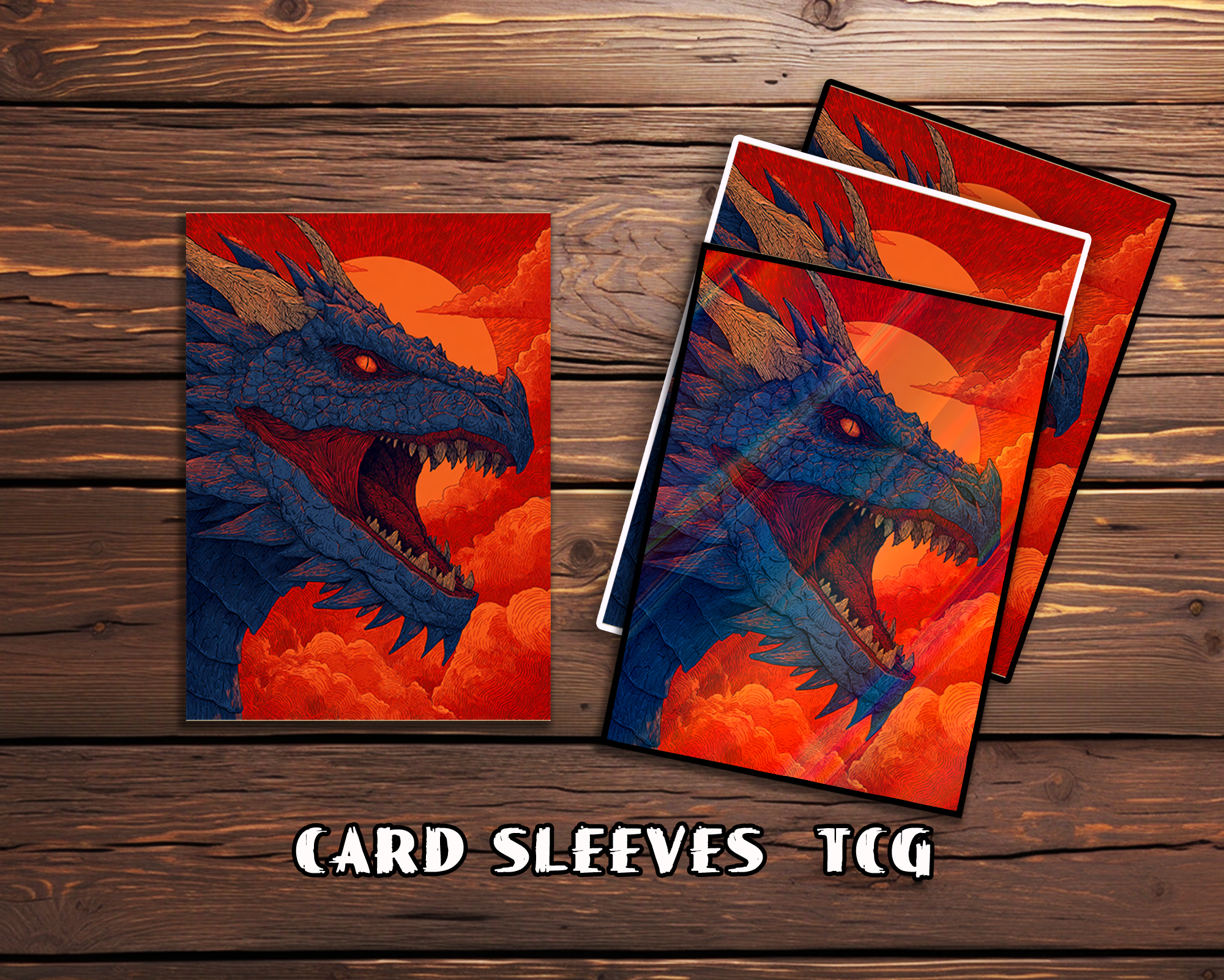 Crimson Sky Dragon Card Sleeves