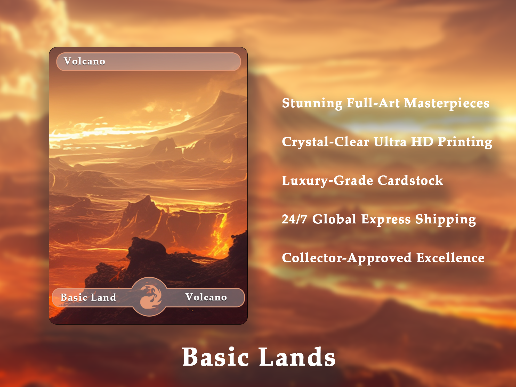 10 Basic Land-Volcano 10 MTG proxy cards for EDH. Enhance your MTG Commander Deck
