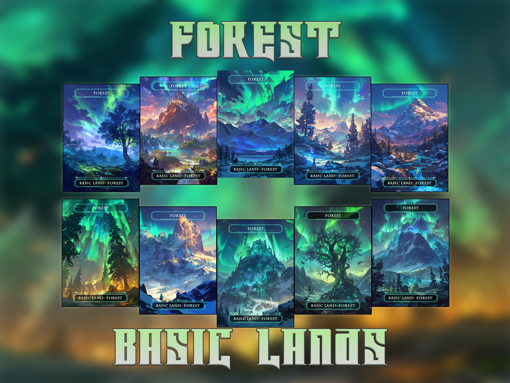 10 Basic Land-Forest. 10 proxy cards for EDH. Enhance your Commander Deck
