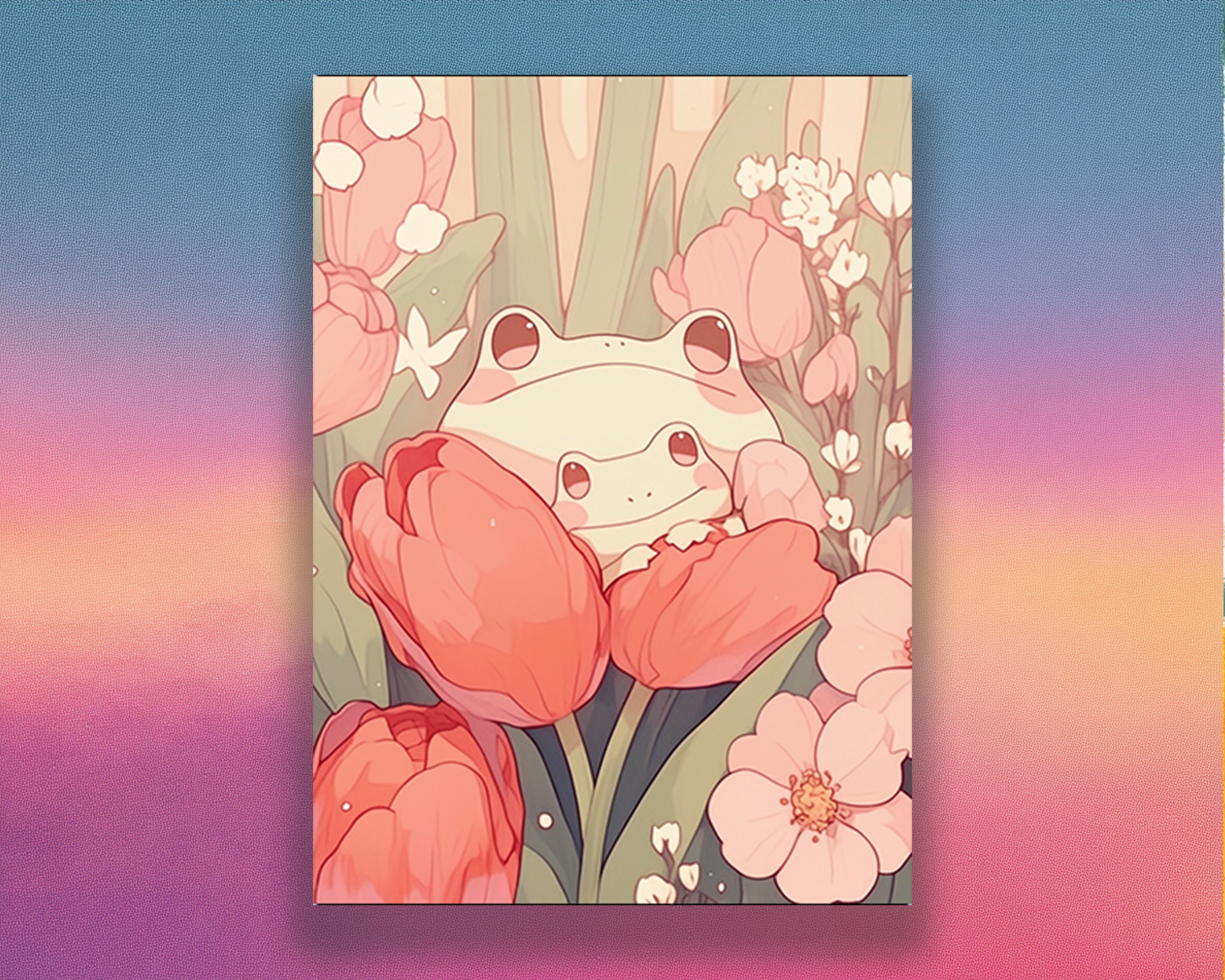 Pink Cute Frog Card Sleeves