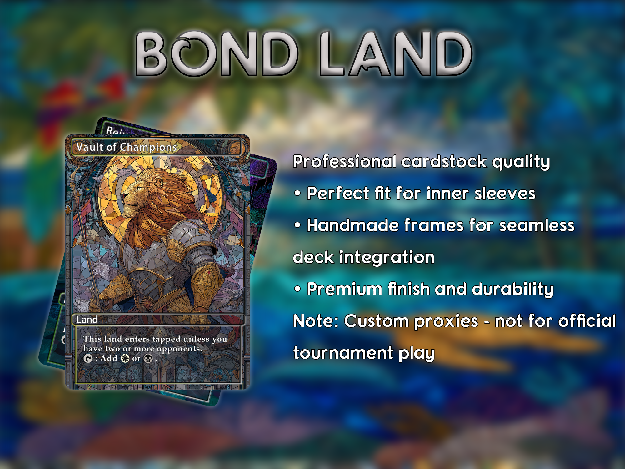 Bond land pack (10+ cards) animal styles set of 10+ unique borderless custom proxy lands High quality lands for EDH or cEDH