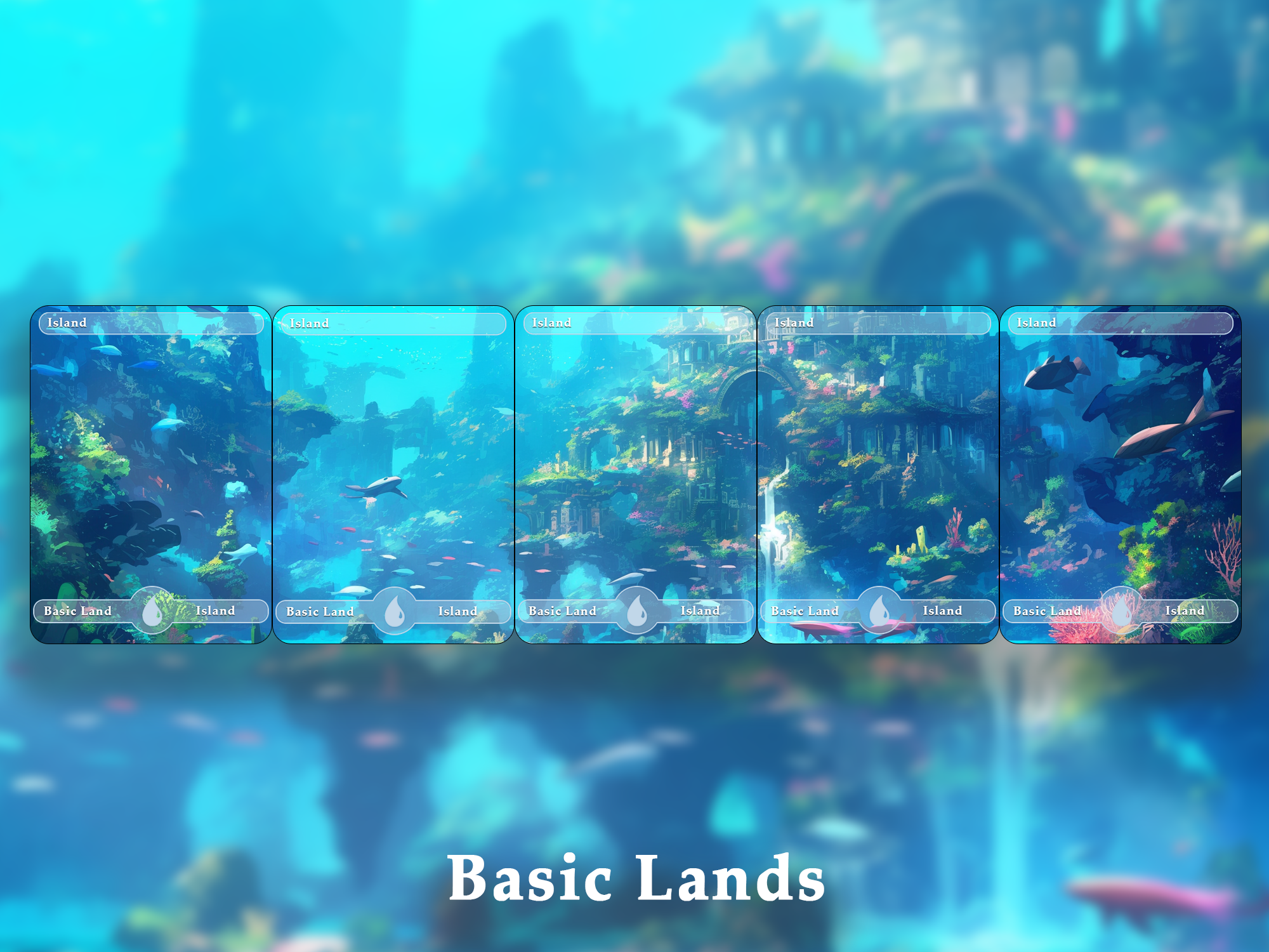 10 Basic Land-Island. 10 MTG proxy cards for EDH. Enhance your MTG Commander Deck