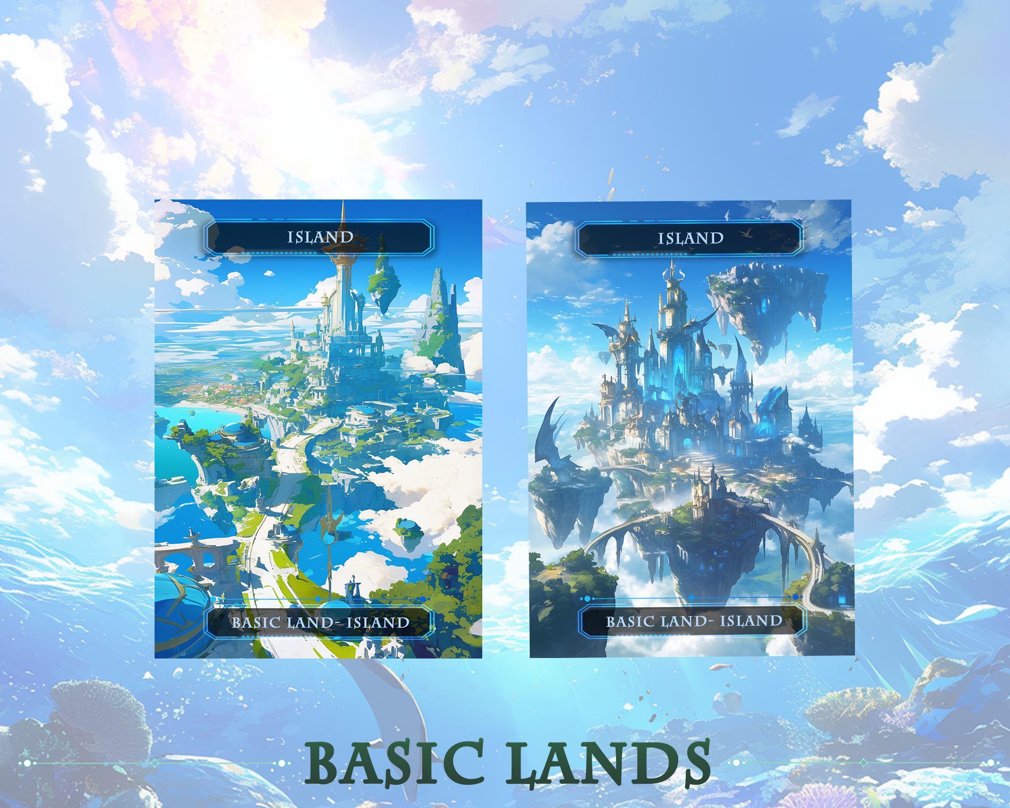 10 Basic Land-Island. 10 MTG proxy cards for EDH. Enhance your MTG Commander Deck