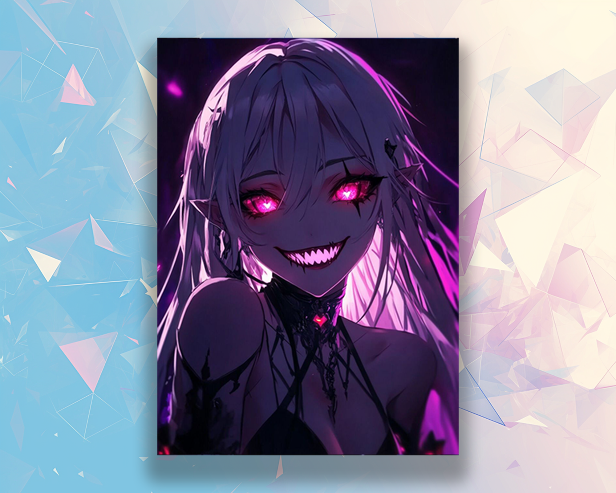 White hair anime girl Card Sleeves