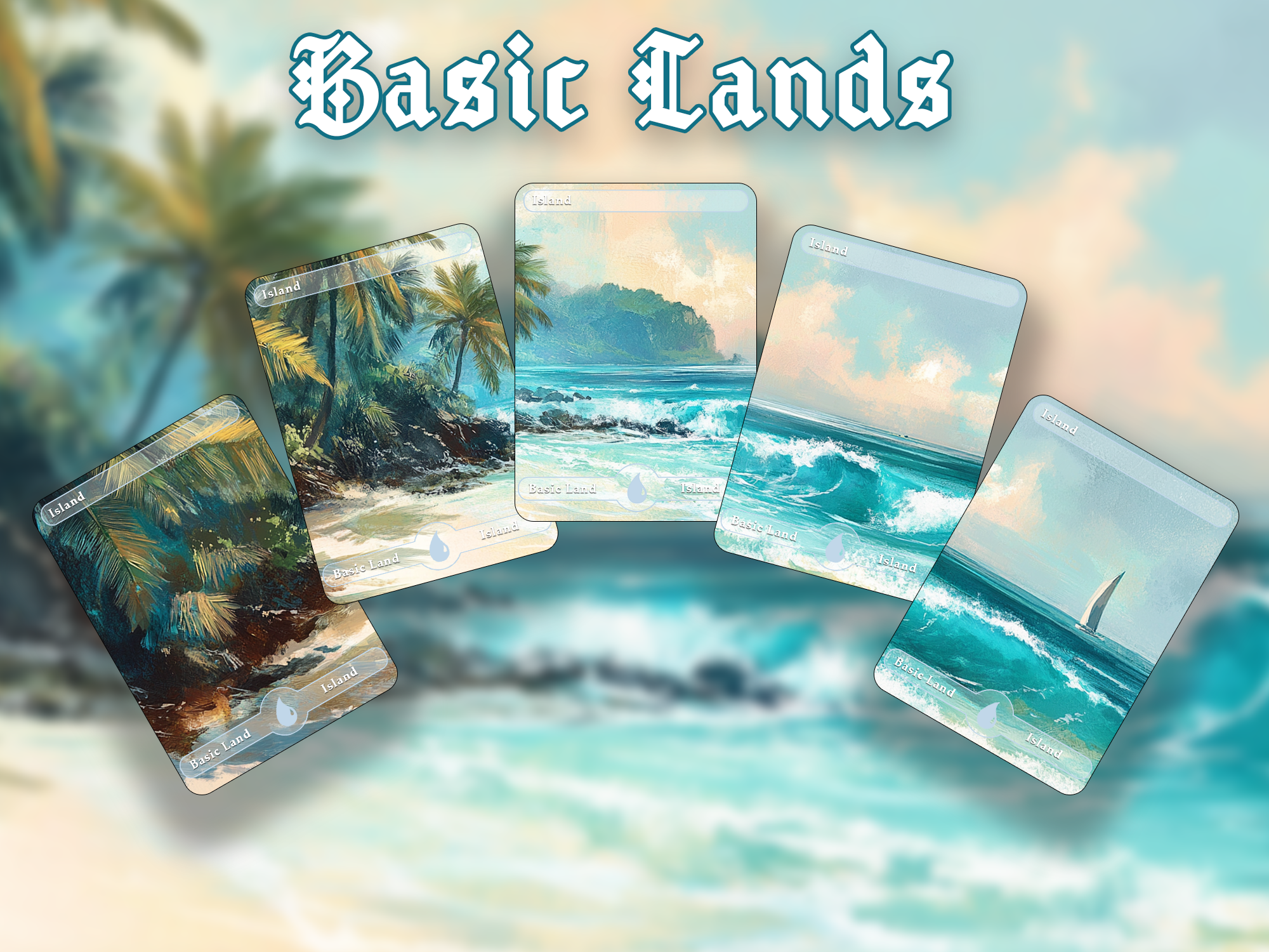 10 Basic Land-Island. 10 proxy cards for EDH. Enhance your Commander Deck
