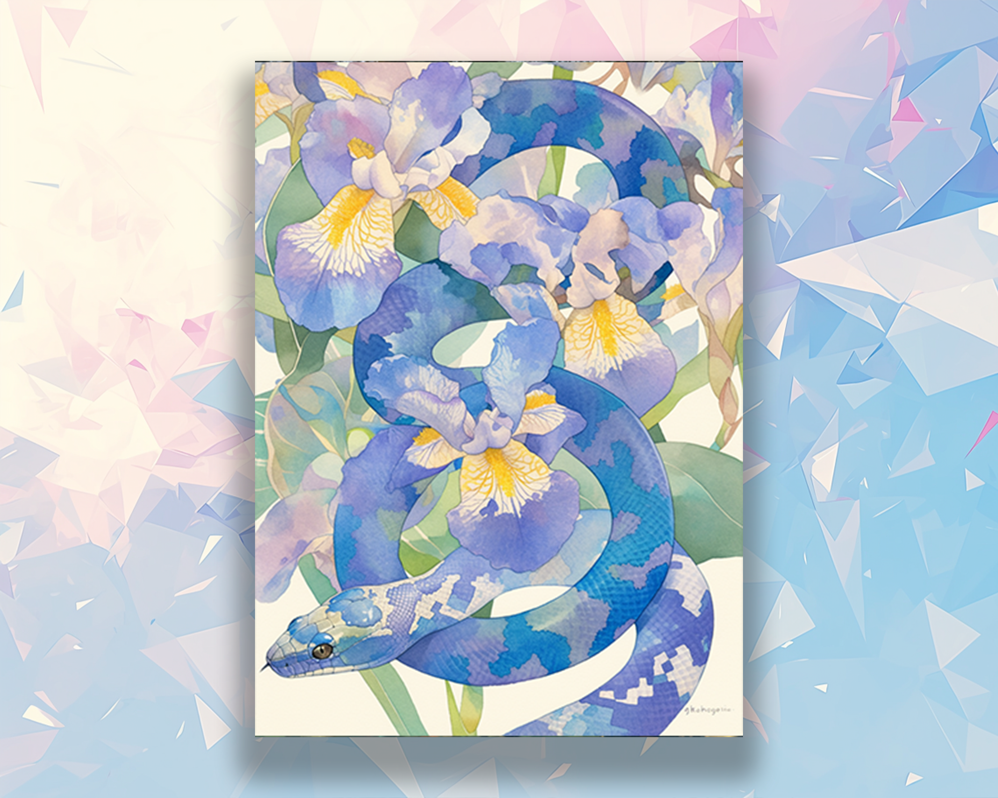 Snake in the flower Top Quality Card Sleeves