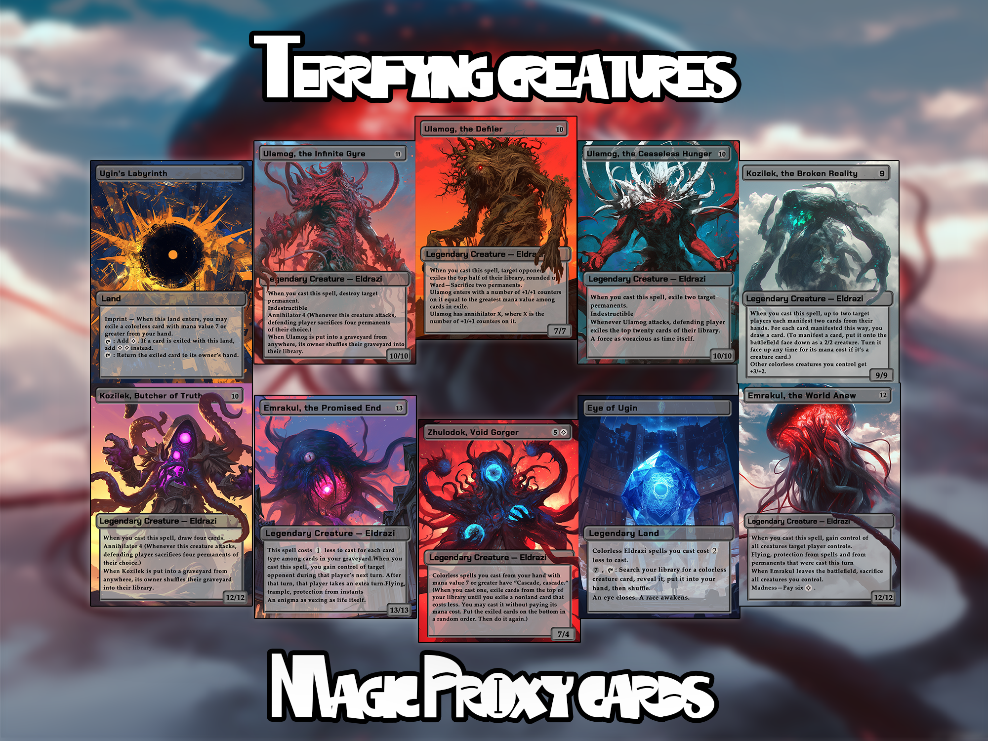 Set of 10 cards! - Full-art Custom Magic proxies - Great cards for all your decks!