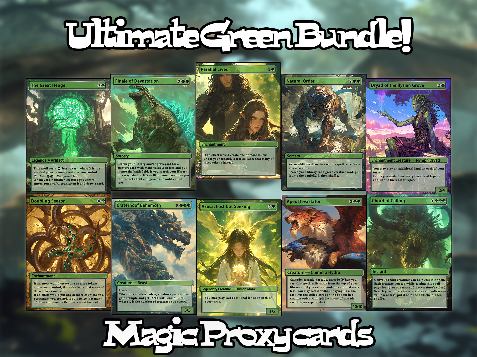 10 proxy cards for EDH. Enhance your MTG Commander Deck