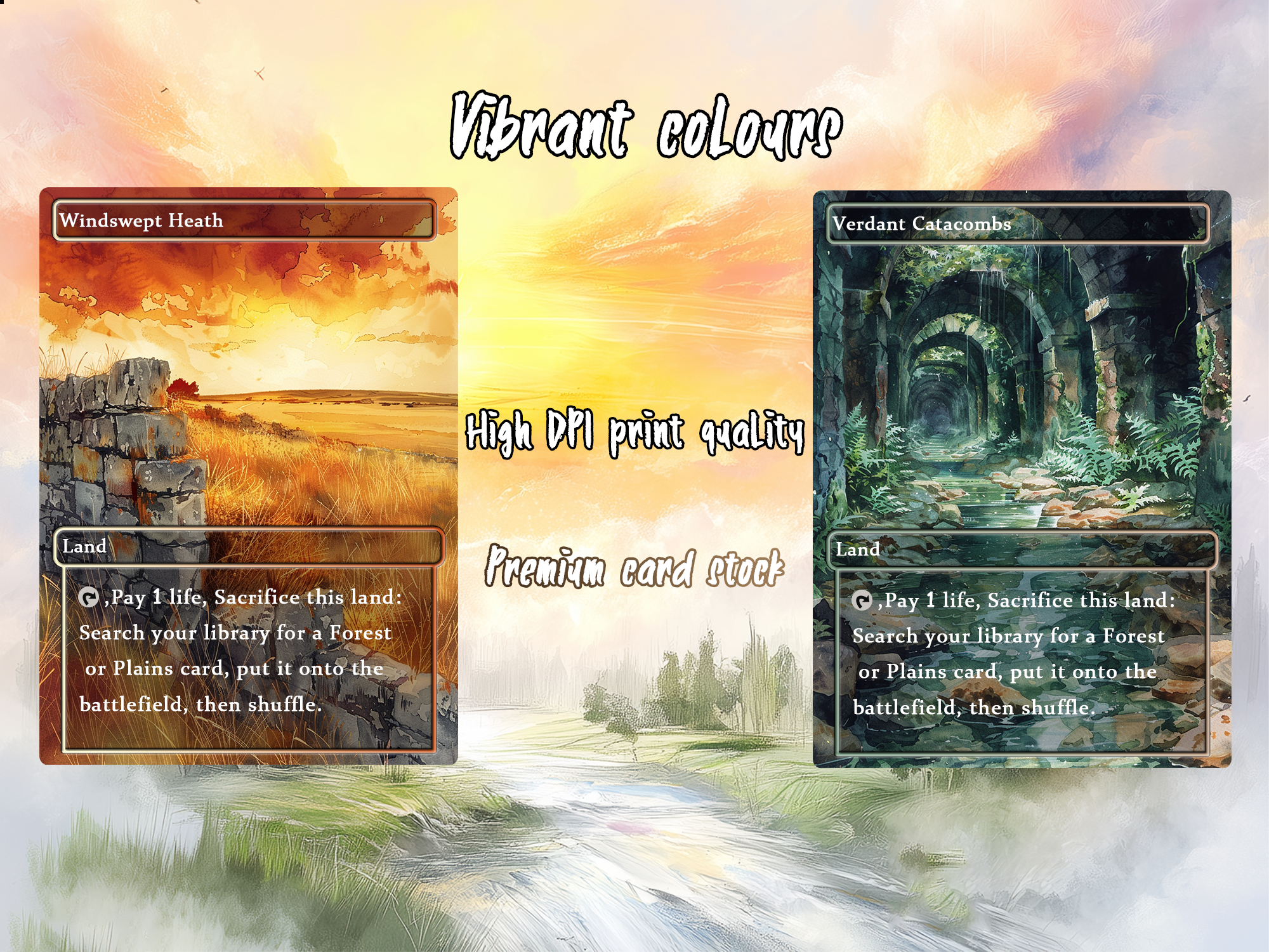 Mega EDH land pack Realiem Style fetch lands set of 10 unique borderless custom proxy lands High quality lands for EDH or cEDH