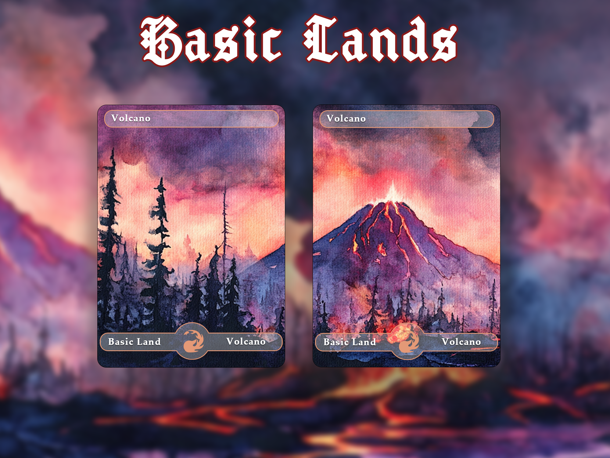 10 Basic Land-Volcano. 10 proxy cards for EDH. Enhance your Commander Deck