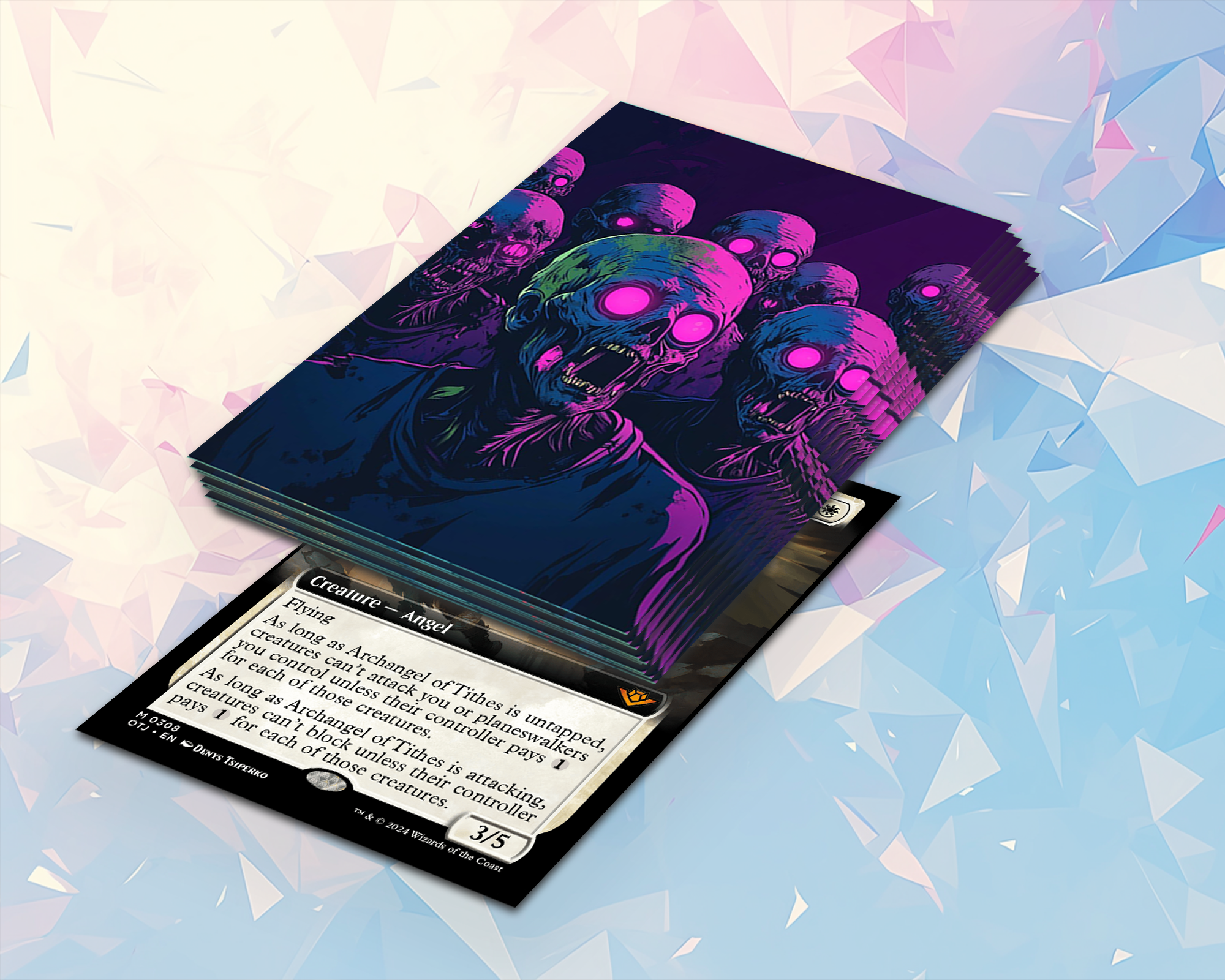 Zombie with glowing eyes Card Sleeves