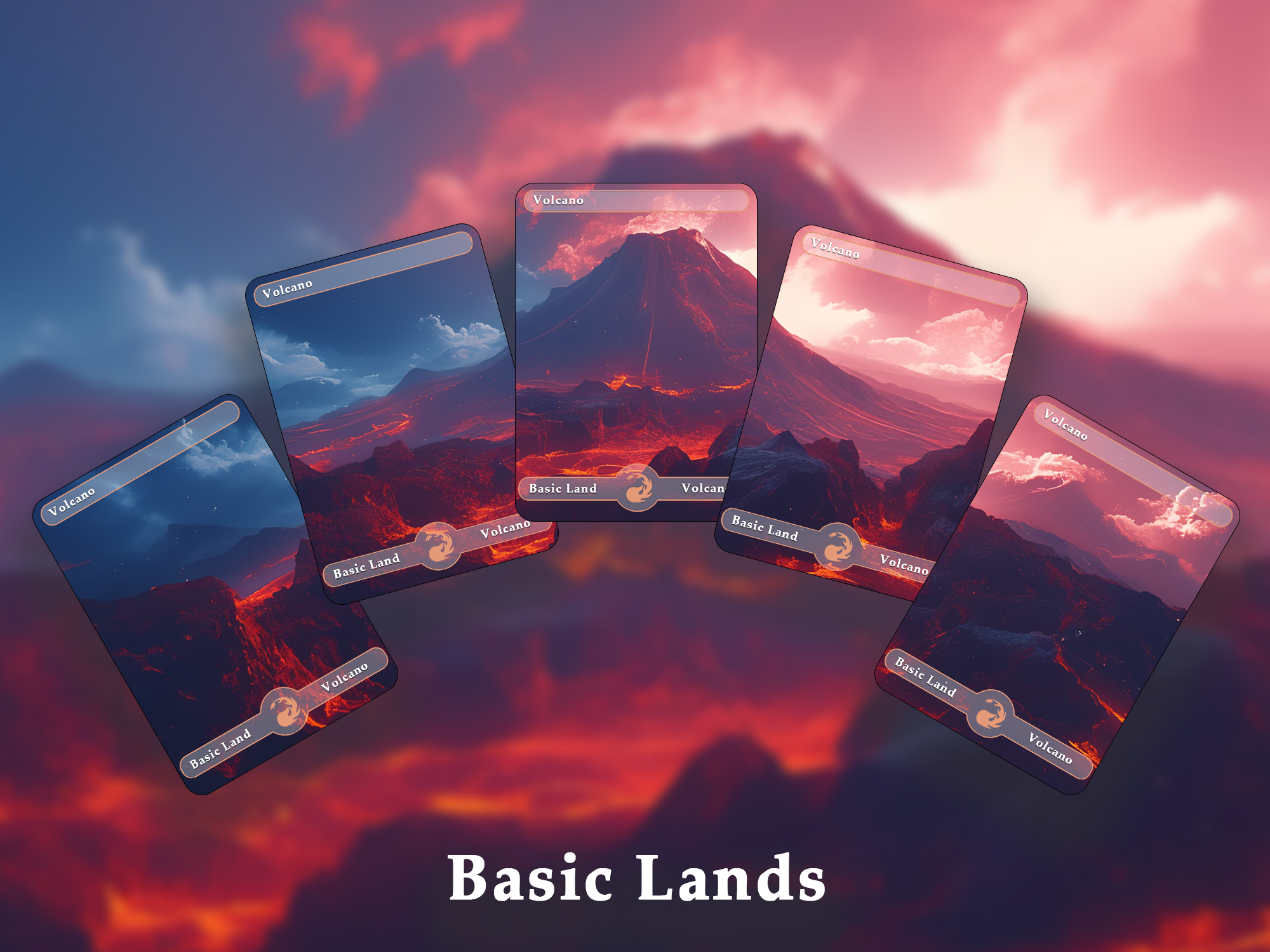 10 Basic Land-Volcano 10 MTG proxy cards for EDH. Enhance your MTG Commander Deck