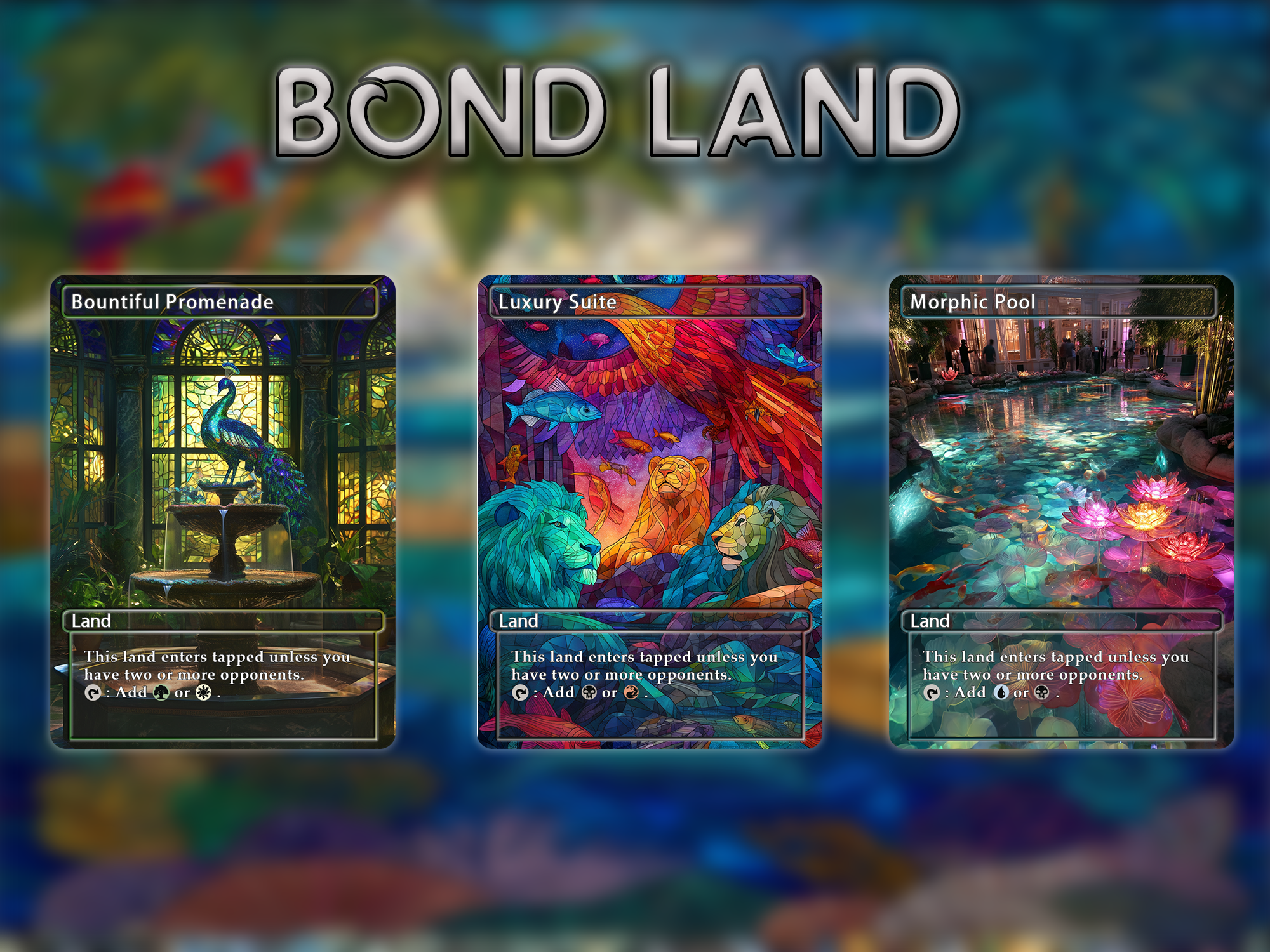 Bond land pack (10+ cards) animal styles  set of 10+ unique borderless custom proxy lands High quality lands for EDH or cEDH