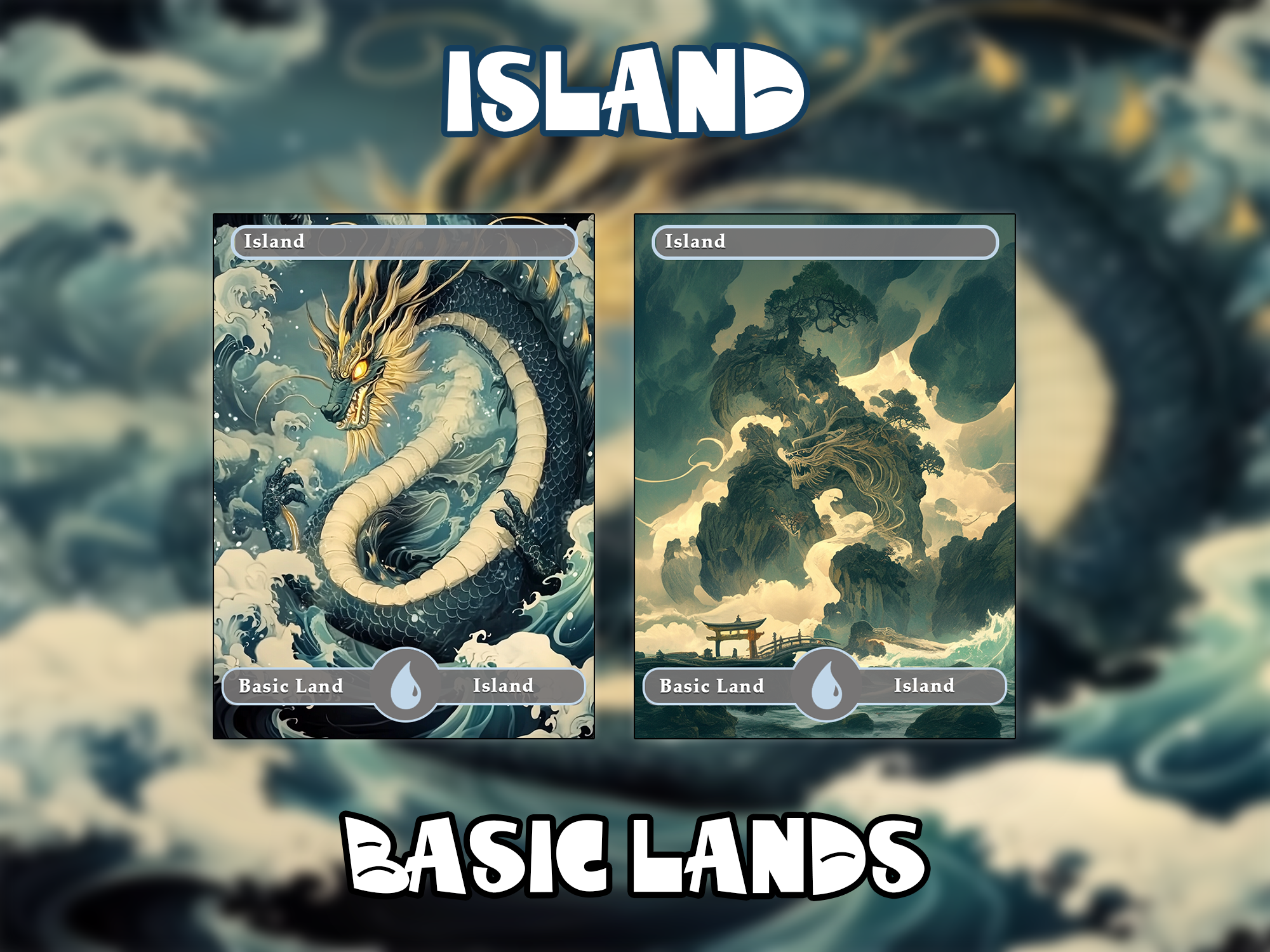 10 Basic Lands Proxy, Island Proxy, Custom Magic Cards for Commander EDH.ink style