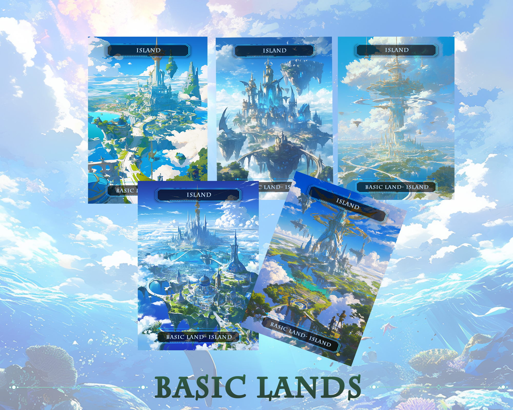 10 Basic Land-Island. 10 MTG proxy cards for EDH. Enhance your MTG Commander Deck