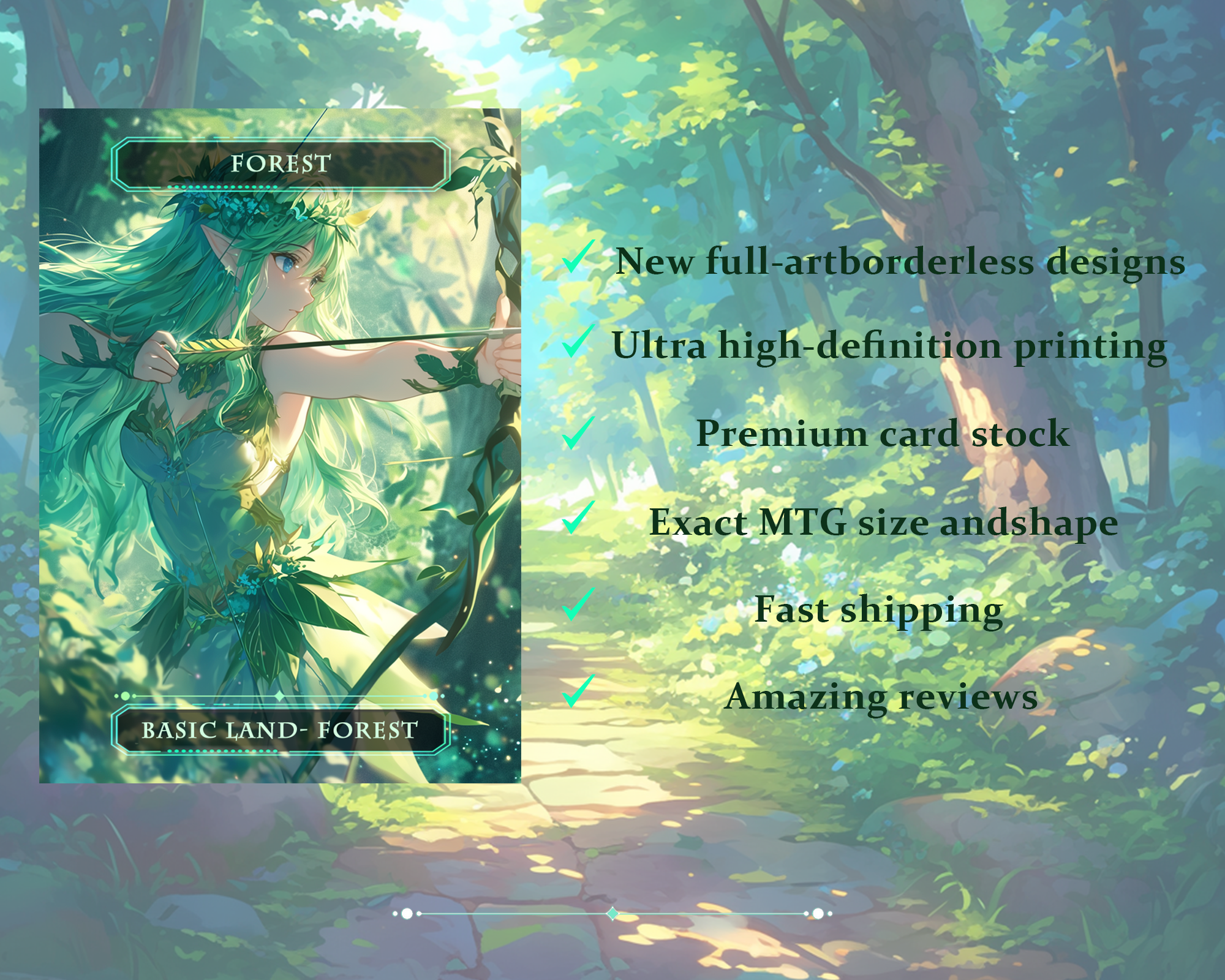 10Basic Lands MTG PROXY Anime Waifu for Magic The Gathering Decks , Custom Art Proxies , TCG Collectible Magic Card Gift