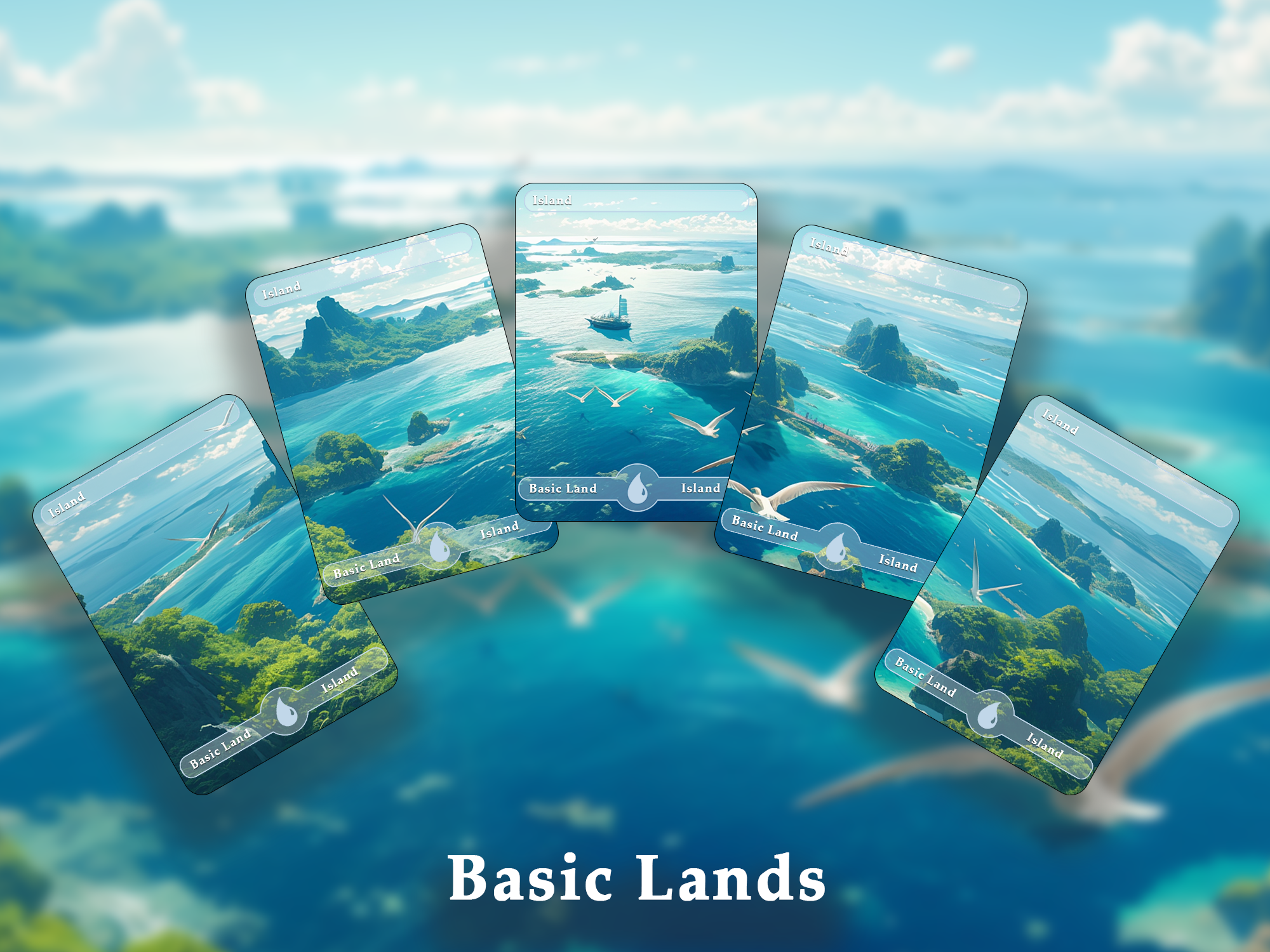 10 Basic Land-Island. 10 MTG proxy cards for EDH. Enhance your MTG Commander Deck