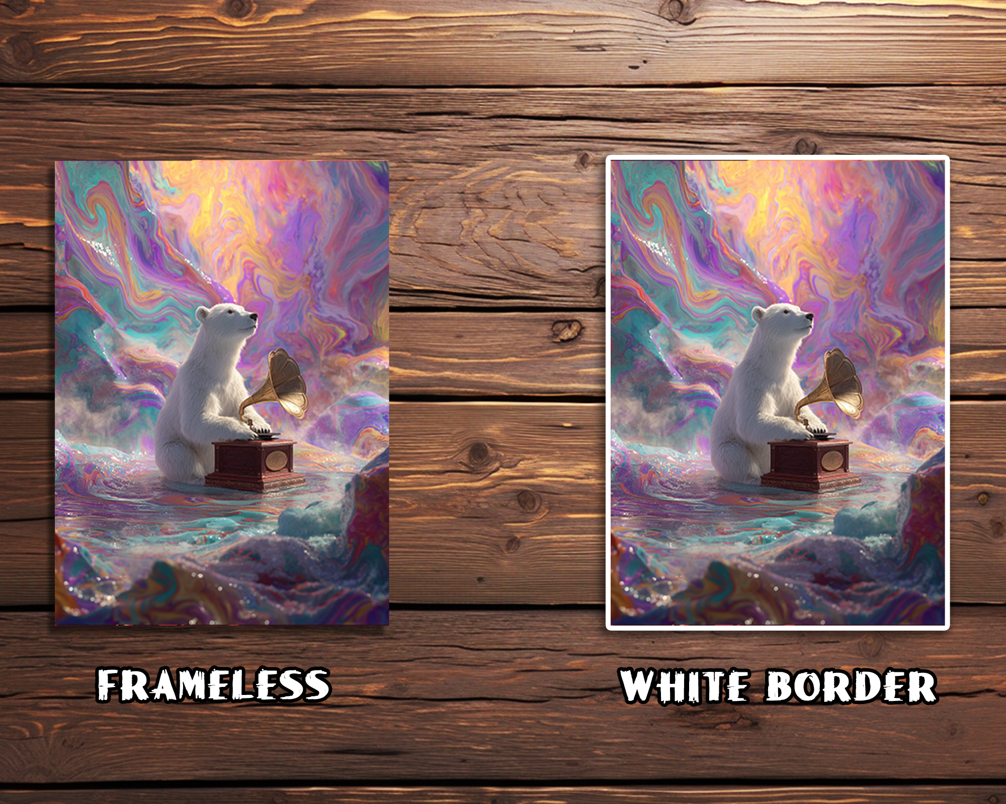 Colorful Swirl Polar Bear Card Sleeves