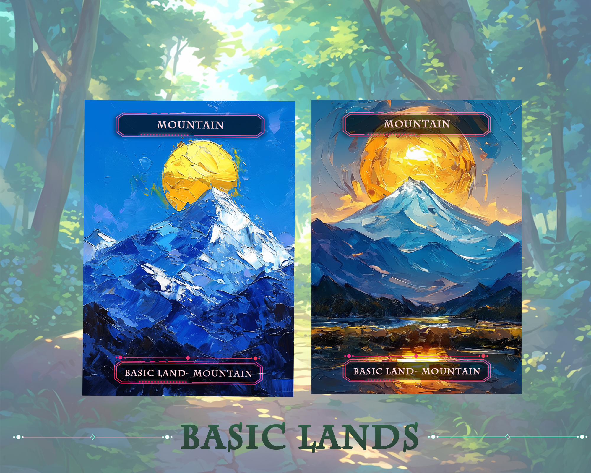 10Van Gogh style basic lands. Magic The Gathering Decks , Custom Art Proxies , TCG Collectible Magic Card Gift.
