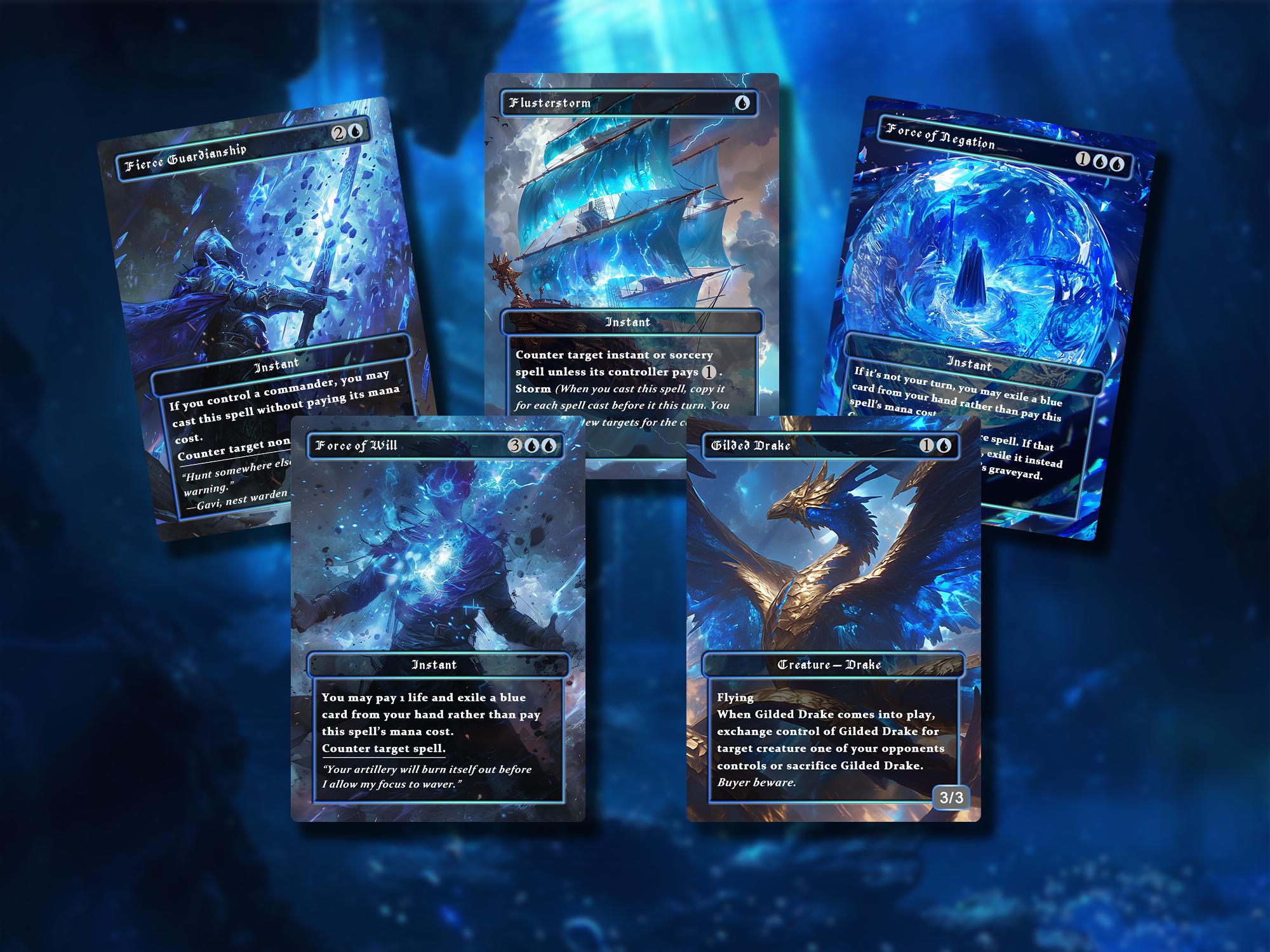 Premium Blue Proxy Card Collection: 20 Staples Included