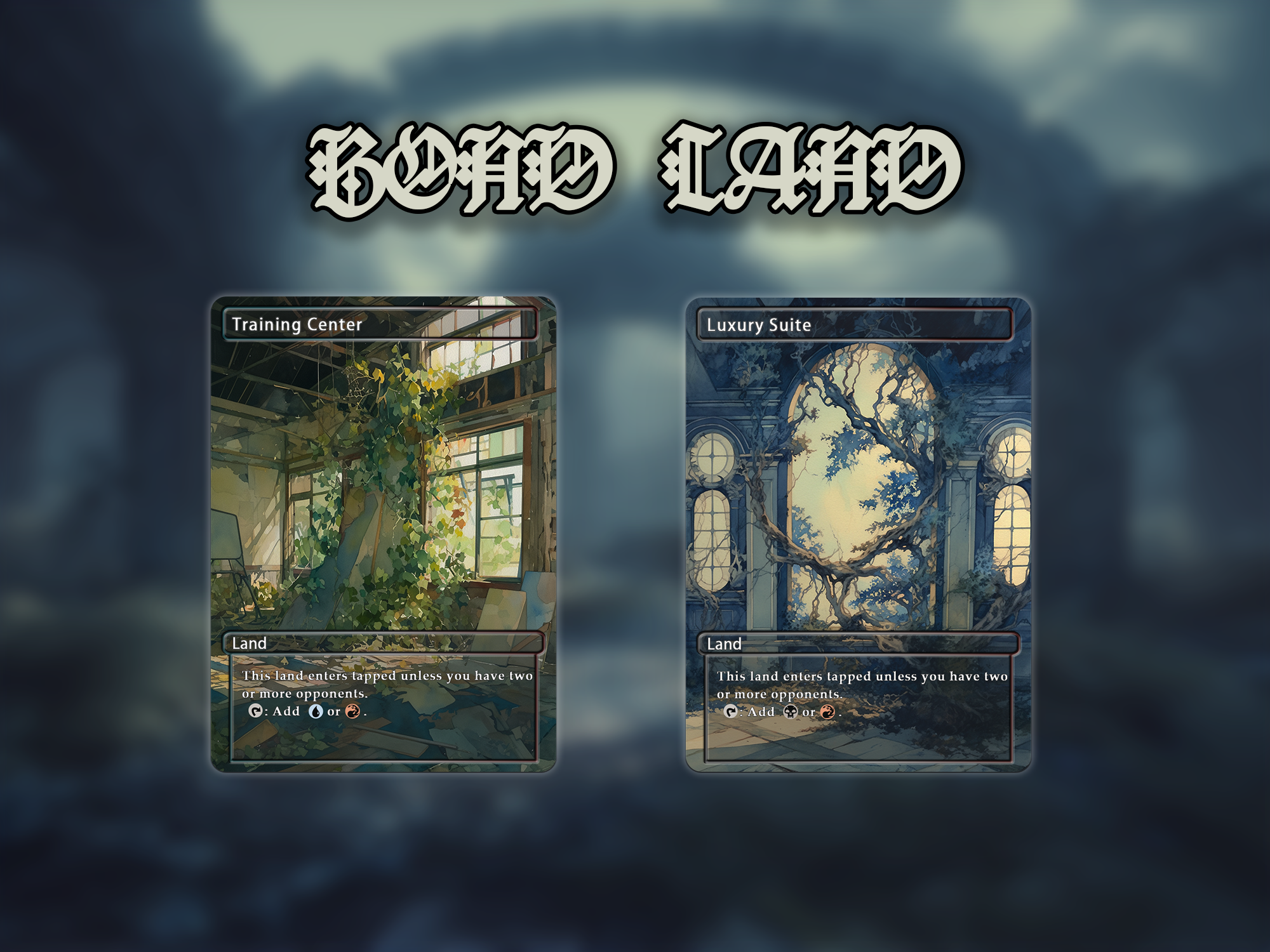 Bond land pack (10+ cards) Anime watercolour lands set of 10+ unique borderless custom proxy lands High quality lands for EDH or cEDH