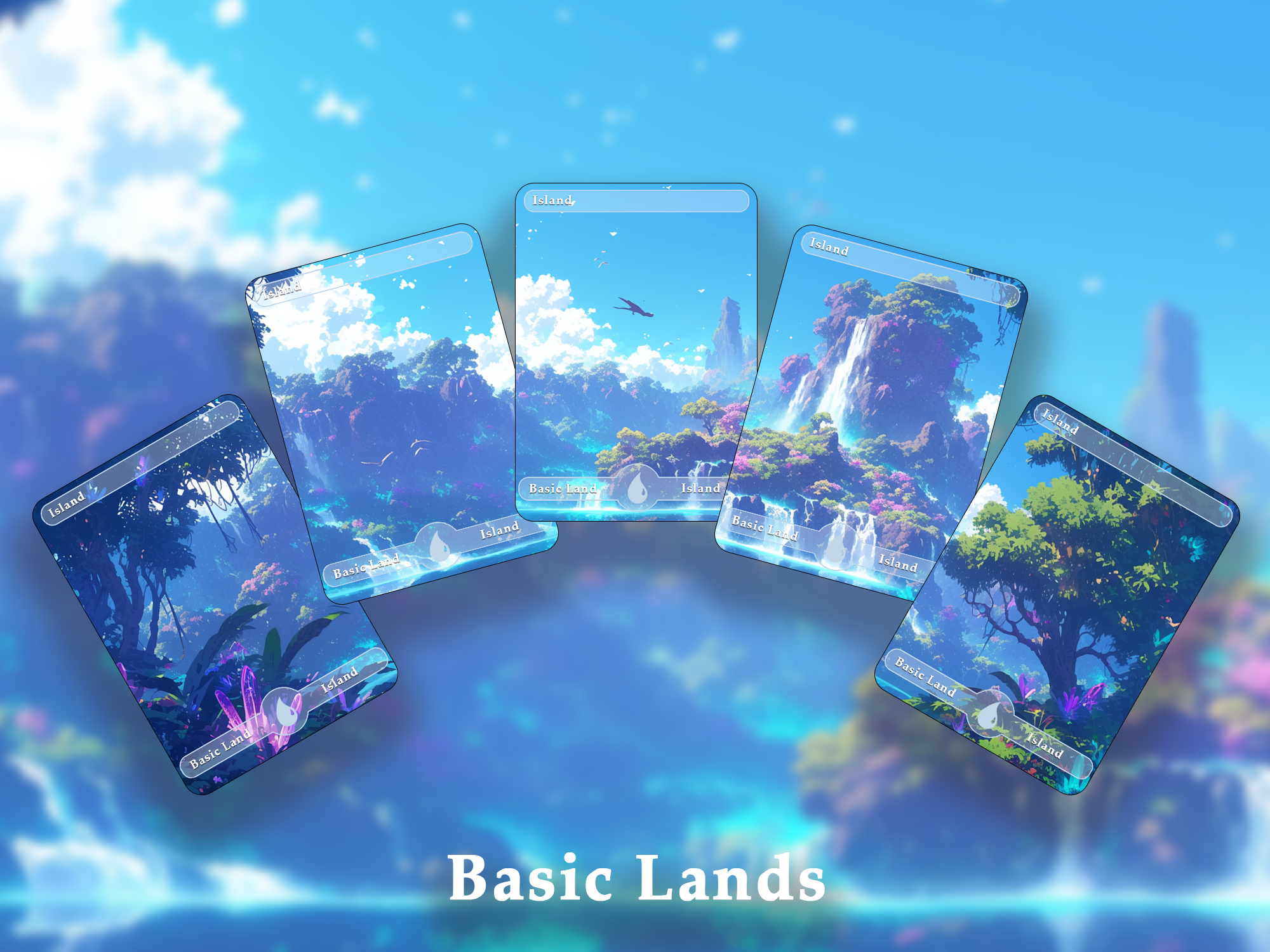 10 Basic Land-Island. 10 MTG proxy cards for EDH. Enhance your MTG Commander Deck