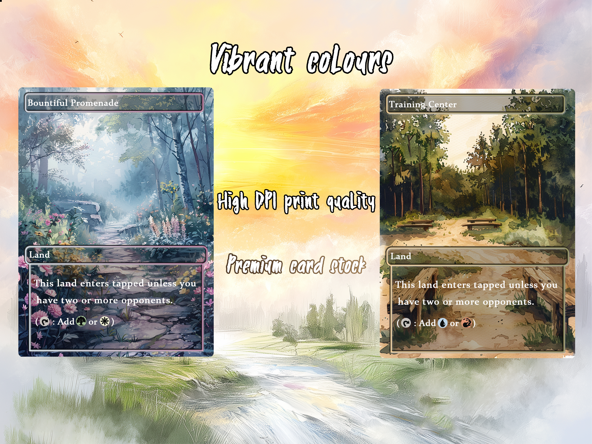 Mega EDH land pack Realiem Style bond lands set of 10 unique borderless custom proxy lands High quality lands for EDH or cEDH