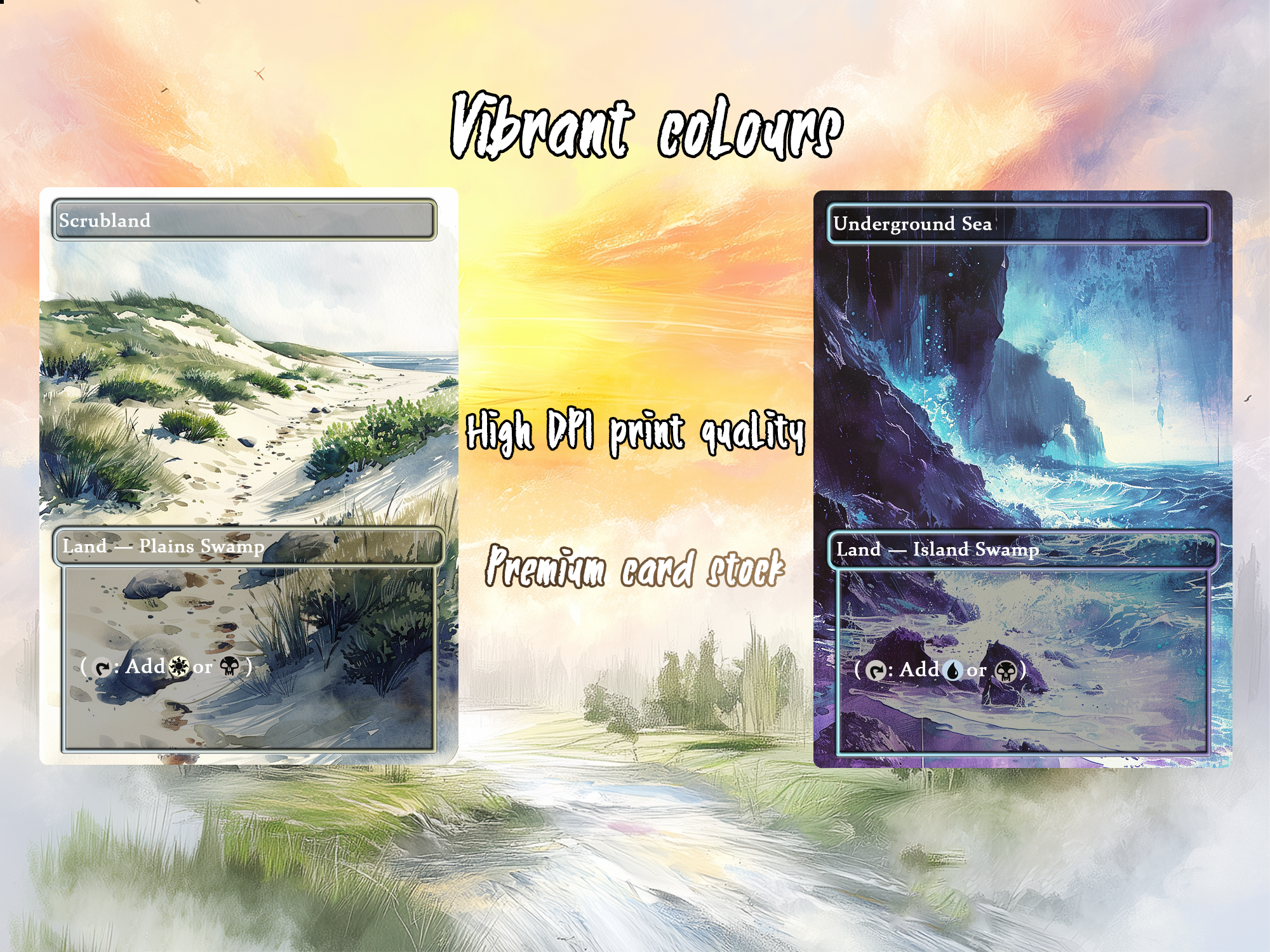 Mega EDH land pack Realiem Style dual lands set of 10 unique borderless custom proxy lands High quality lands for EDH or cEDH