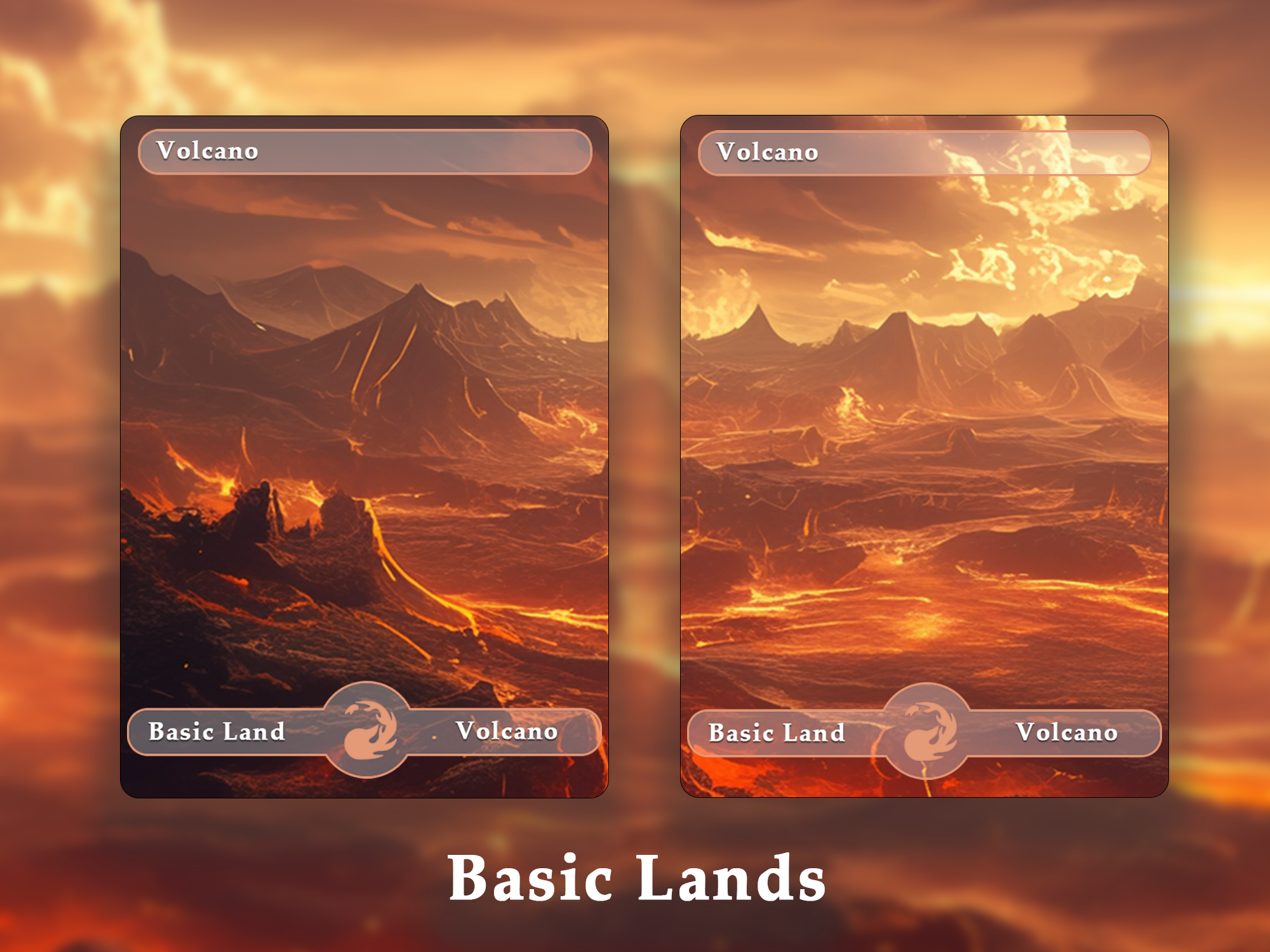 10 Basic Land-Volcano 10 MTG proxy cards for EDH. Enhance your MTG Commander Deck