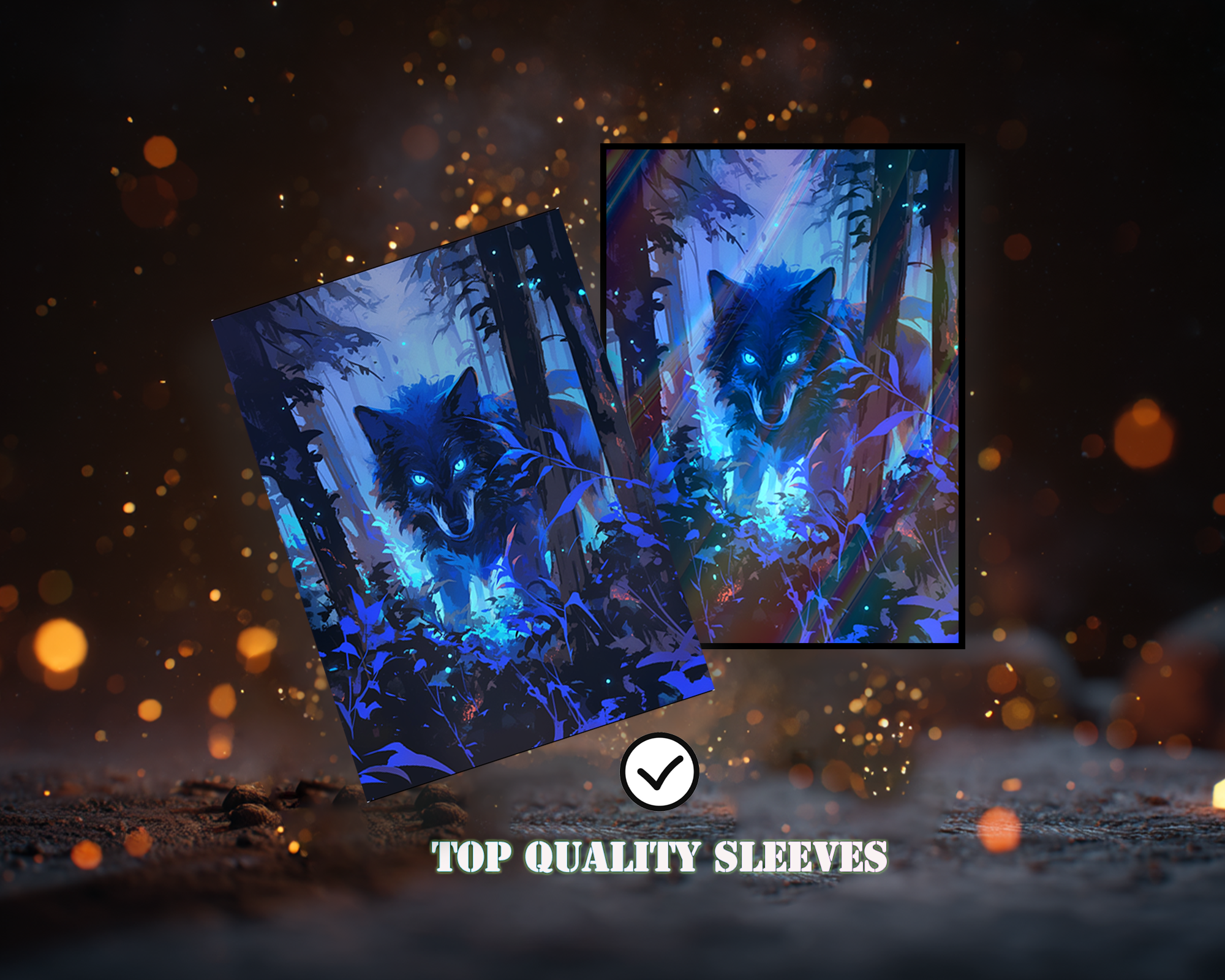 wolf card sleeves Jungle Black Wolf Card Sleeves