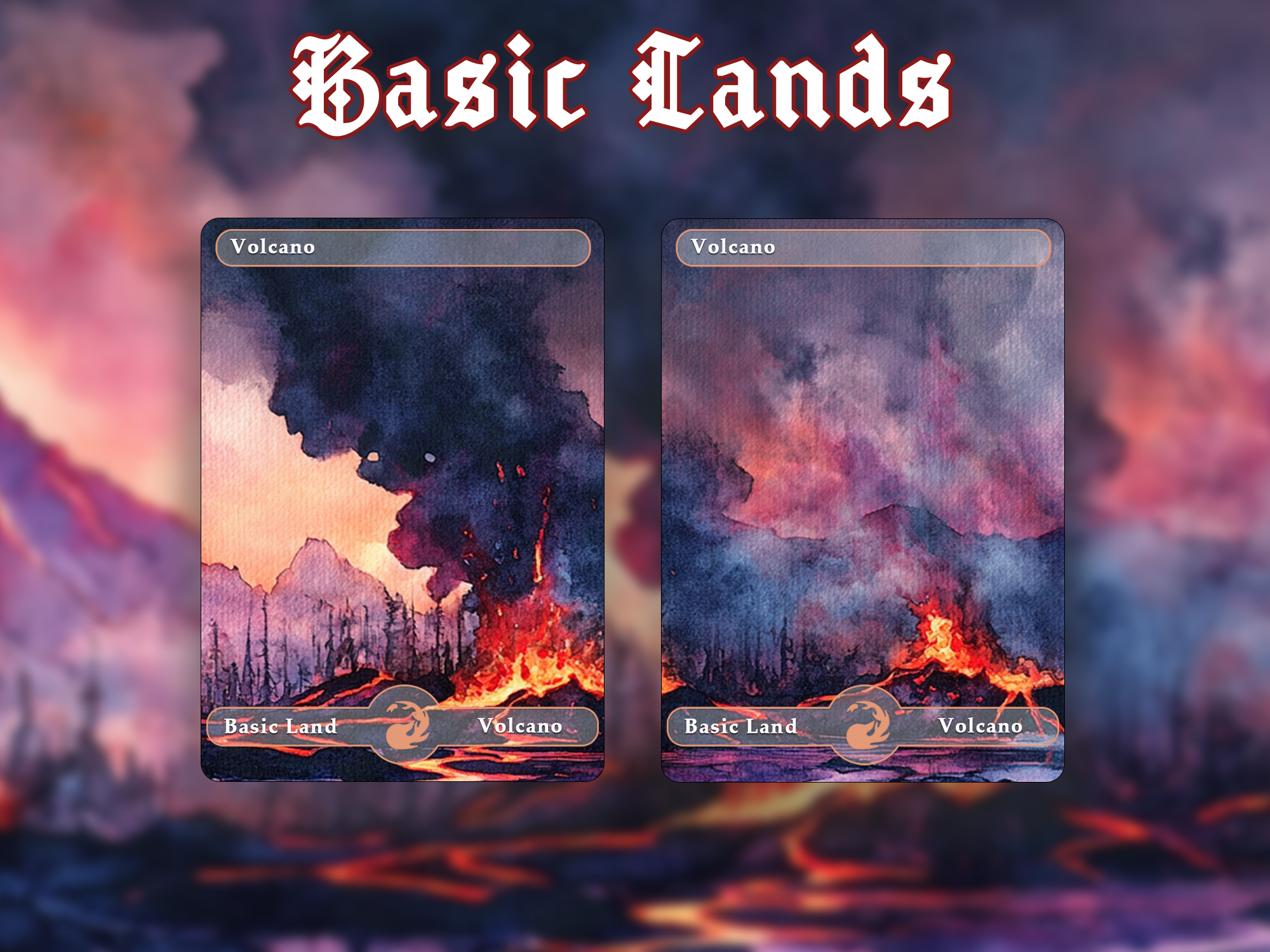 10 Basic Land-Volcano. 10 proxy cards for EDH. Enhance your Commander Deck