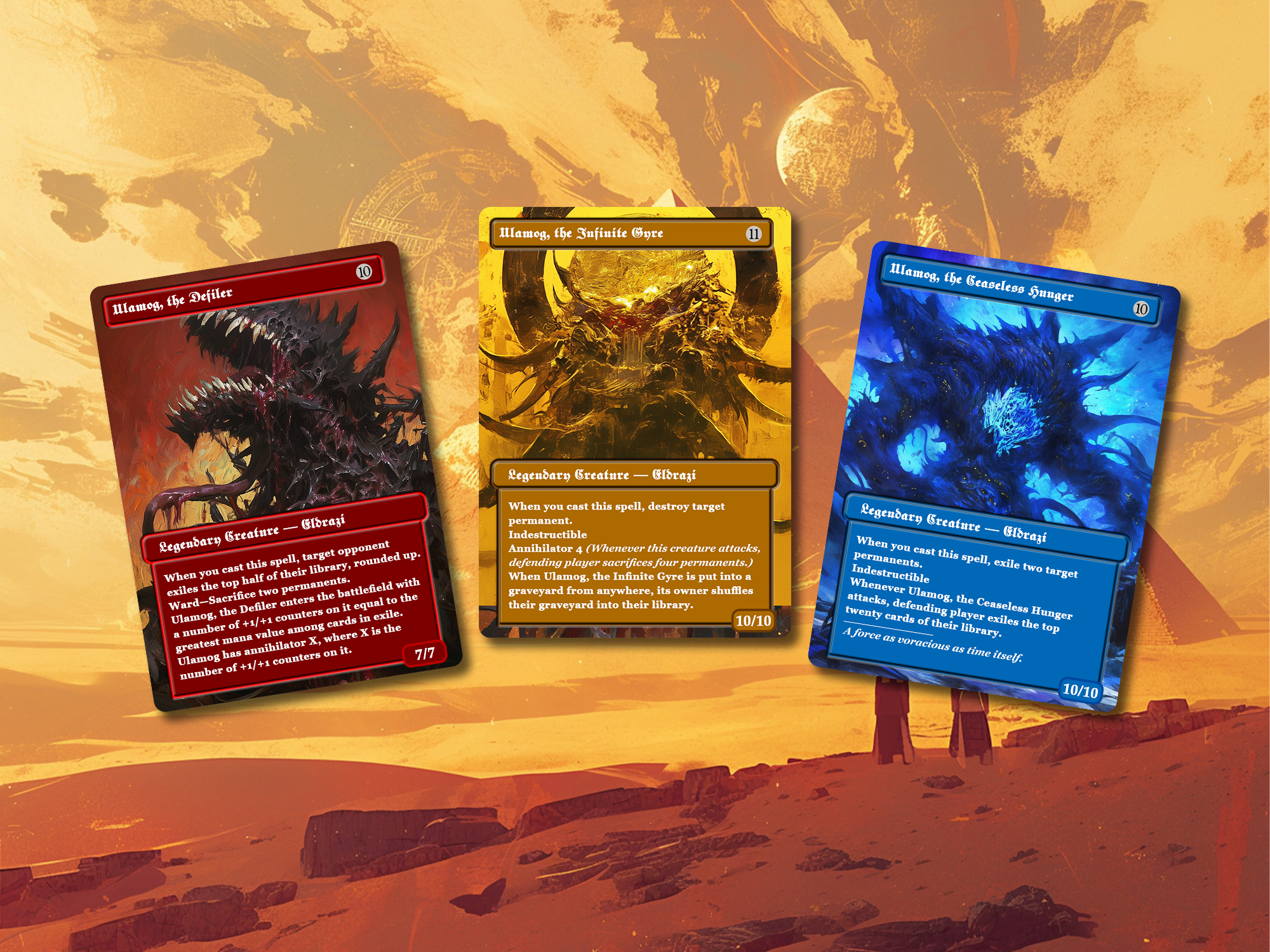 Eldrazi Titans & Egyptian Gods Proxy Card Set: 9 Cards + Bonus Exodia Card