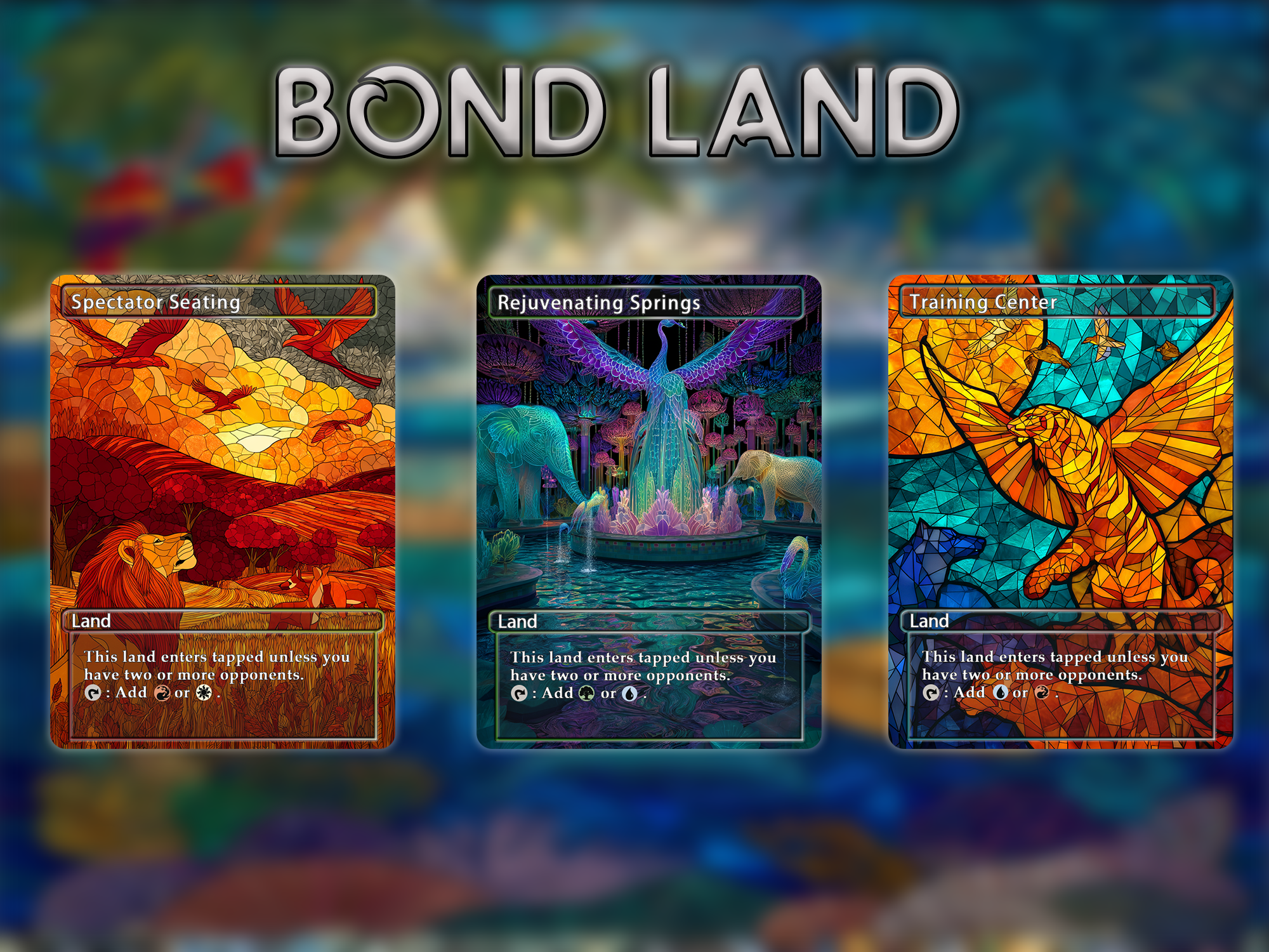 Bond land pack (10+ cards) animal styles  set of 10+ unique borderless custom proxy lands High quality lands for EDH or cEDH