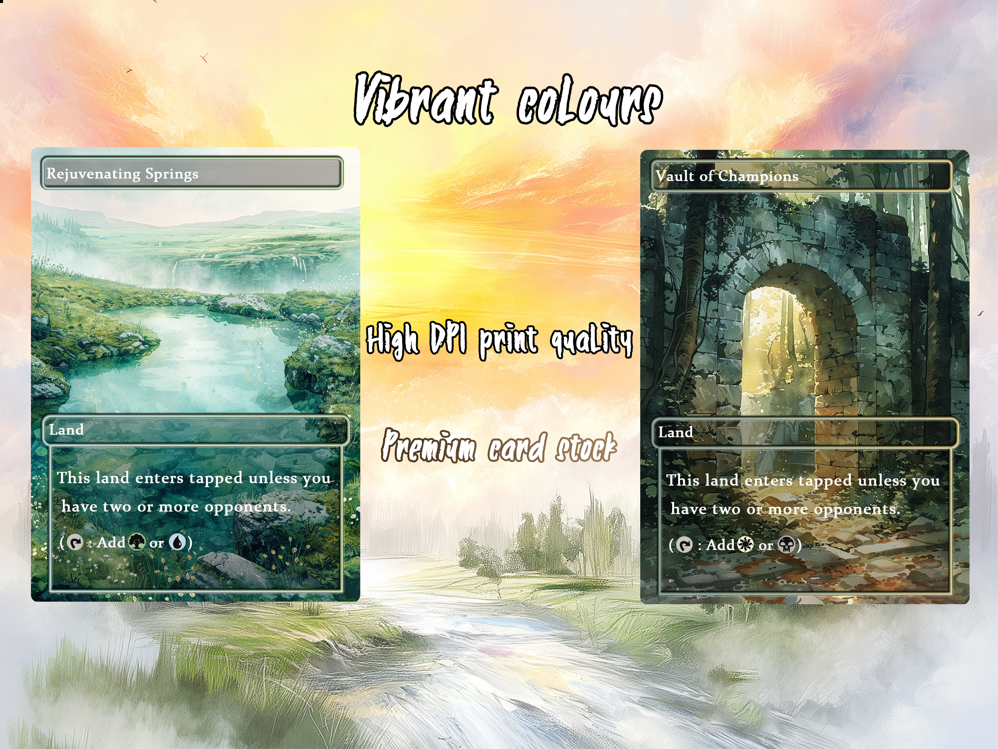 Mega EDH land pack Realiem Style bond lands set of 10 unique borderless custom proxy lands High quality lands for EDH or cEDH