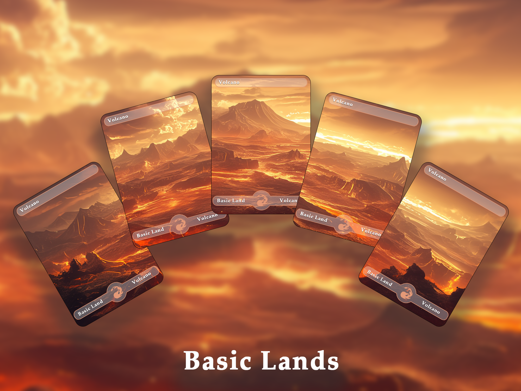 10 Basic Land-Volcano 10 MTG proxy cards for EDH. Enhance your MTG Commander Deck