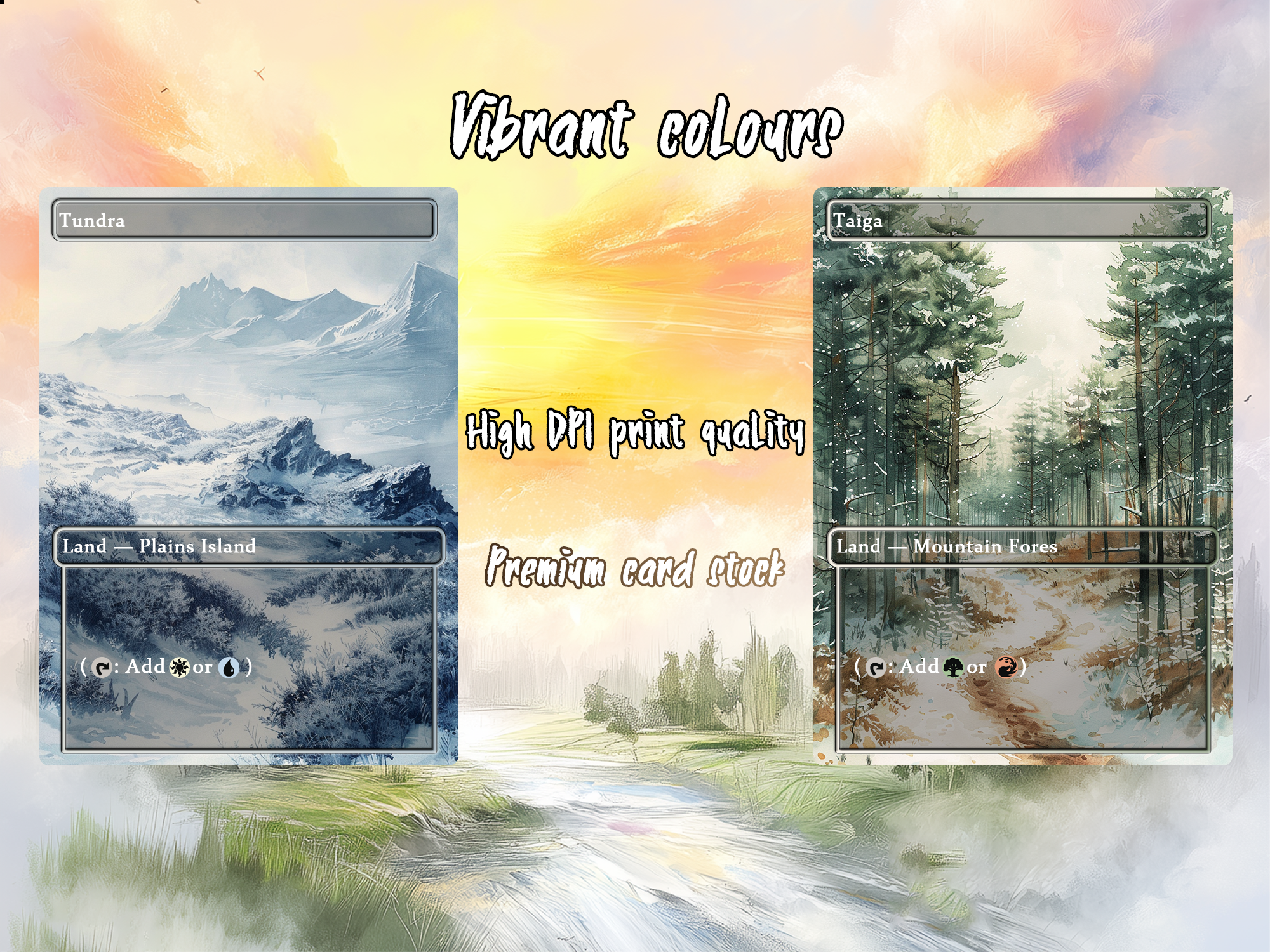 Mega EDH land pack Realiem Style dual lands set of 10 unique borderless custom proxy lands High quality lands for EDH or cEDH