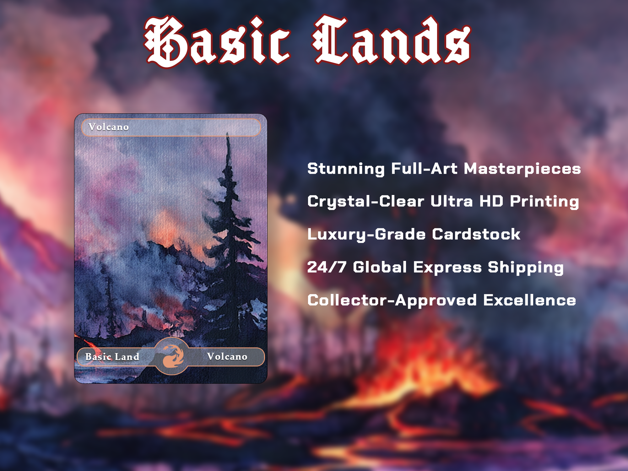 10 Basic Land-Volcano. 10 proxy cards for EDH. Enhance your Commander Deck