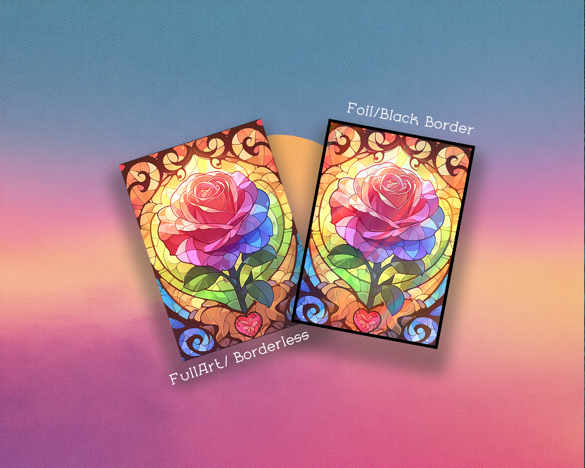 Stained Rose Card Sleeves