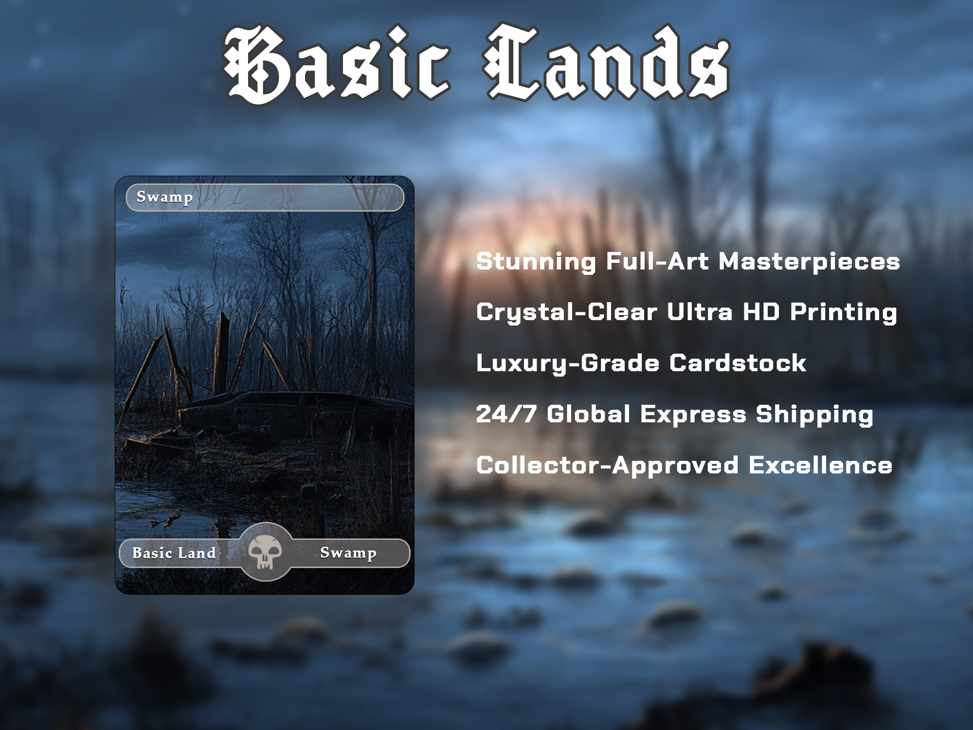 10 Basic Land-Swamp. 10 proxy cards for EDH. Enhance your Commander Deck