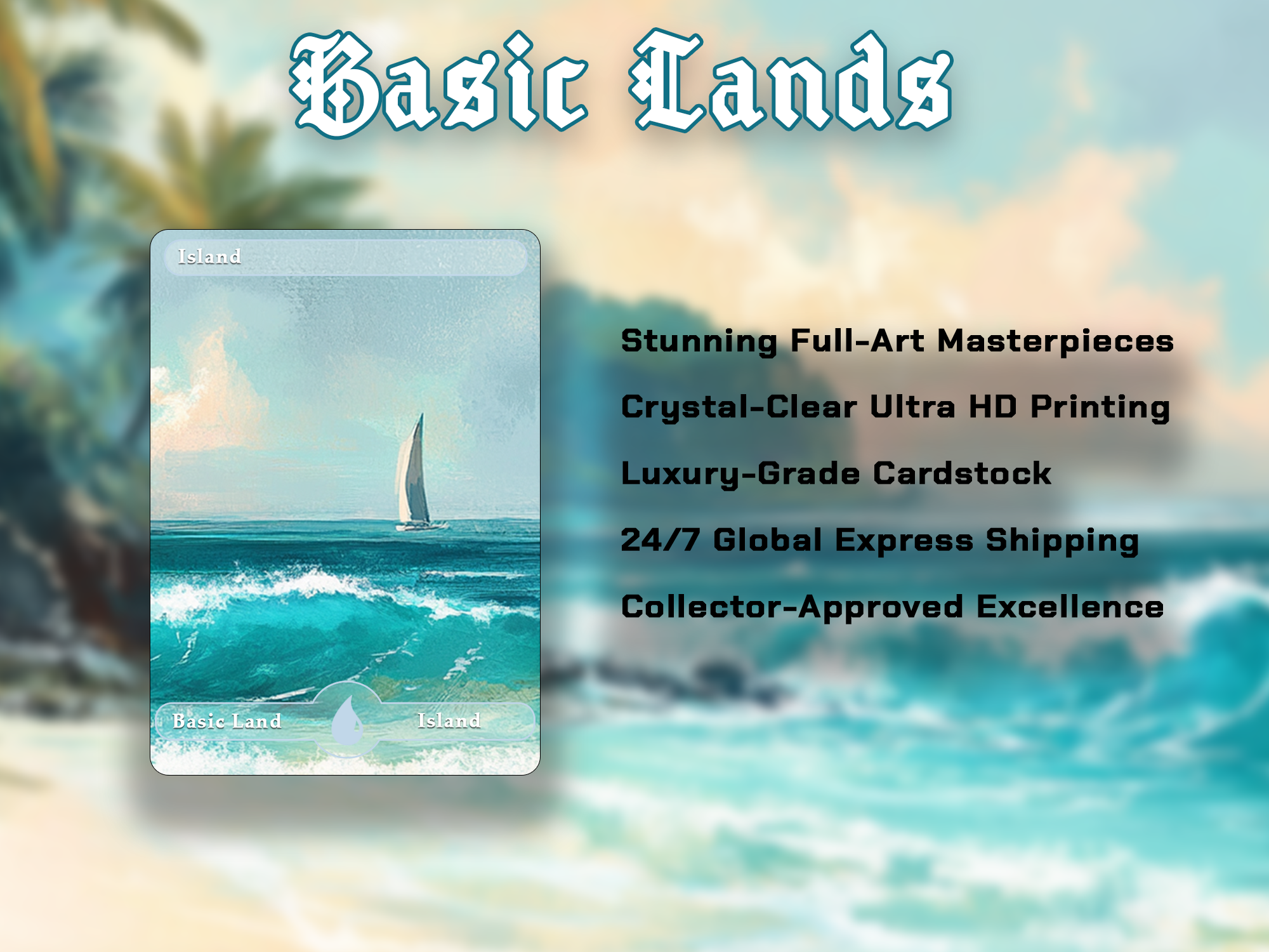 10 Basic Land-Island. 10 proxy cards for EDH. Enhance your Commander Deck