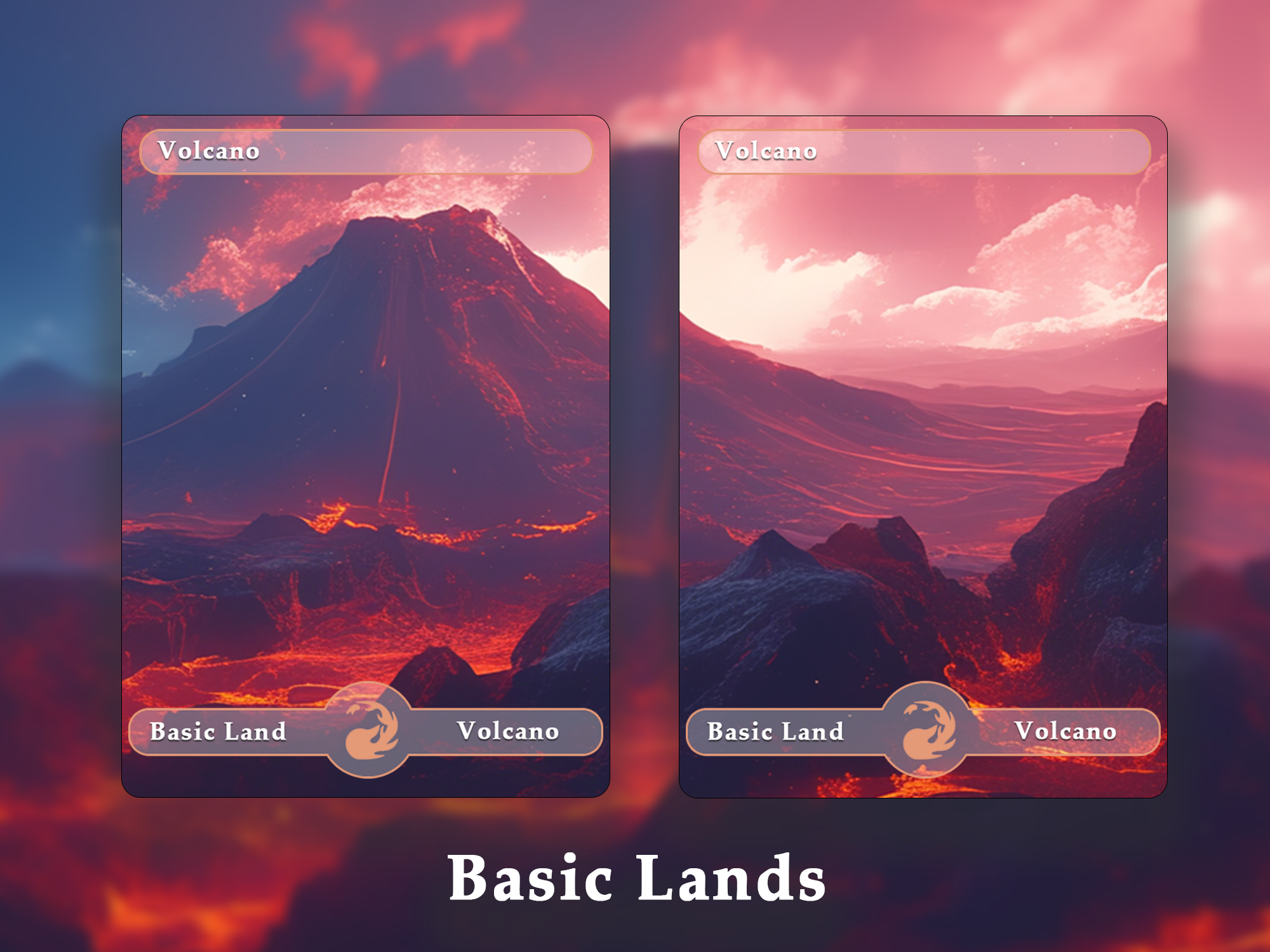 10 Basic Land-Volcano 10 MTG proxy cards for EDH. Enhance your MTG Commander Deck