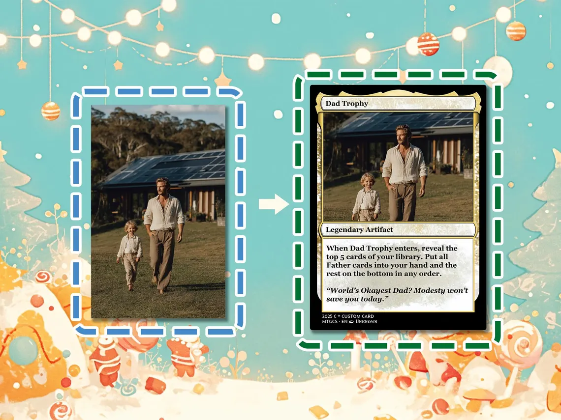 Customizable Magic Father's Day Gift Cards - Perfect Gift for Father/ Husband