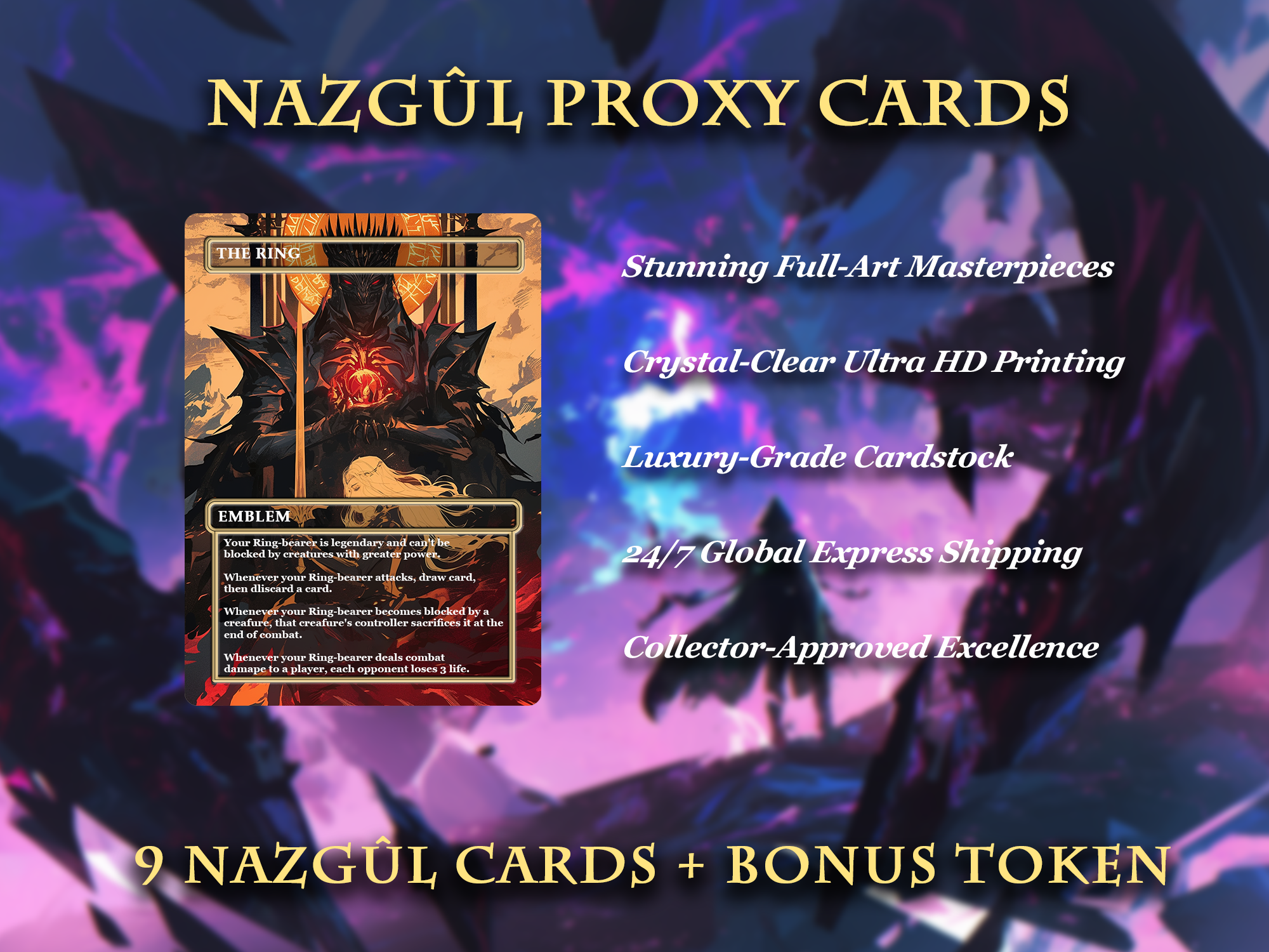 Exclusive Nazgûl Proxy Card Bundle: 9 Cards & a Bonus Token